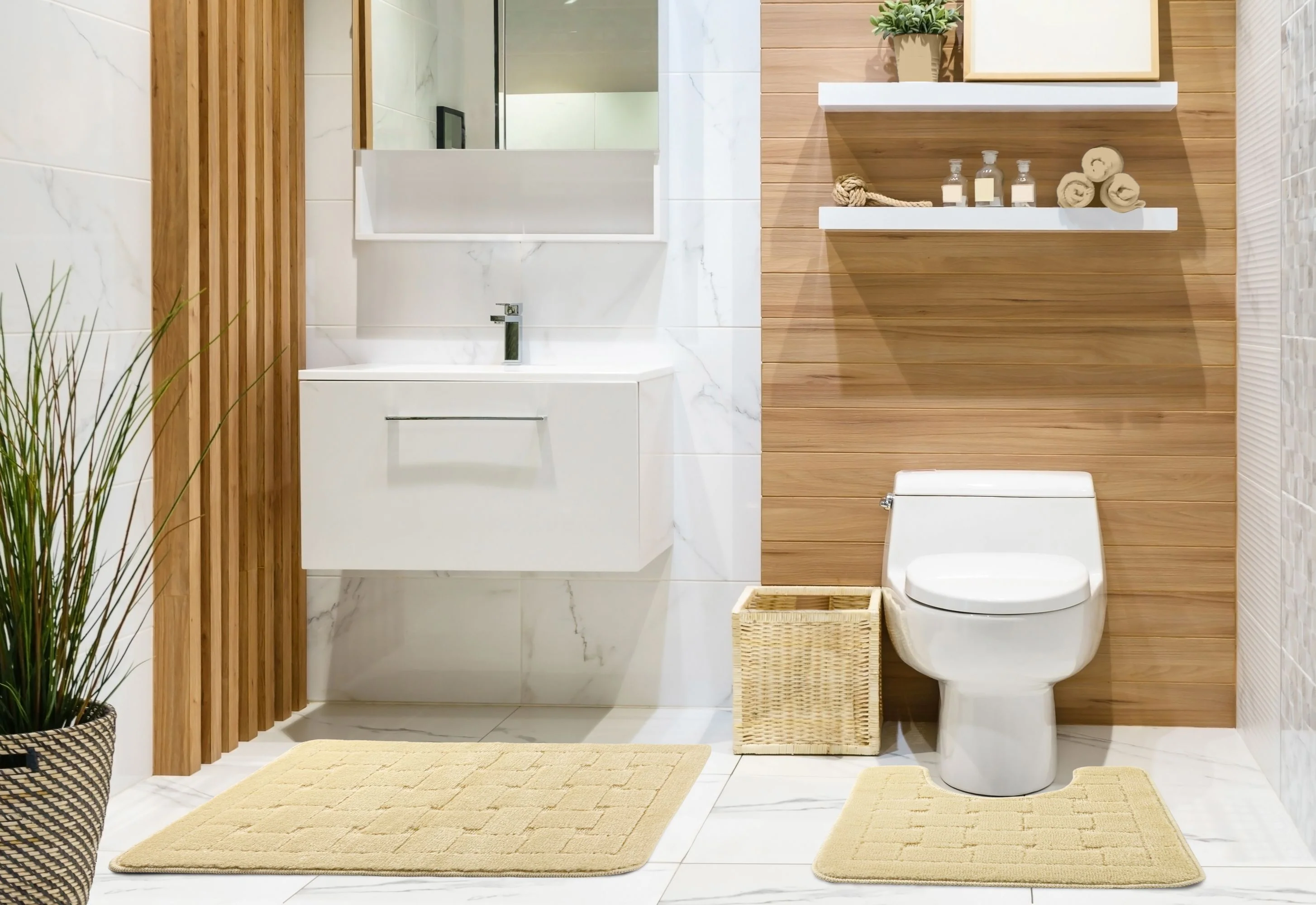 Orkney - Crosshatch 2 Pc Bath Set in Cream - Image 2