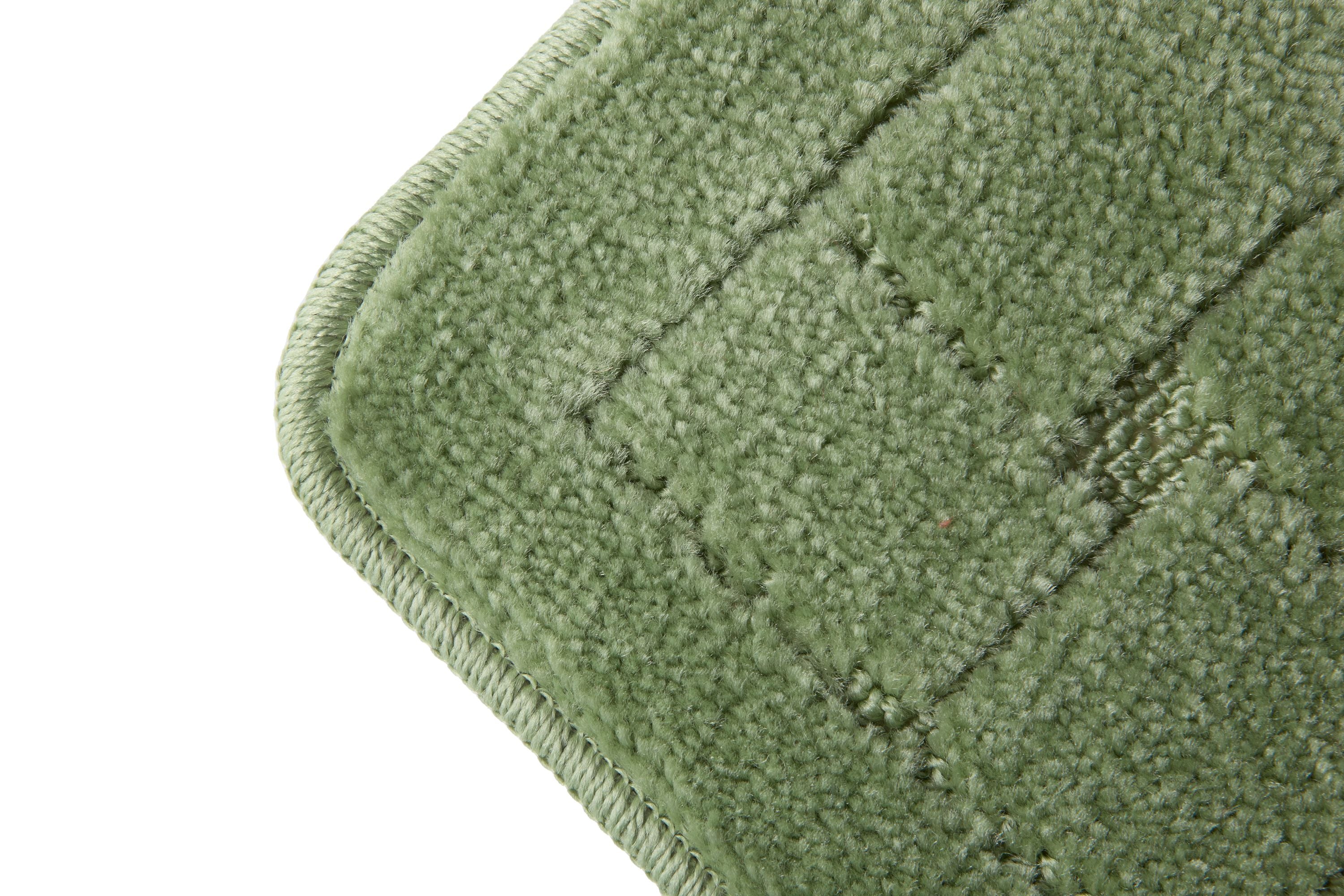 Orkney - Crosshatch Bath Mat In Sage Green - Image 4