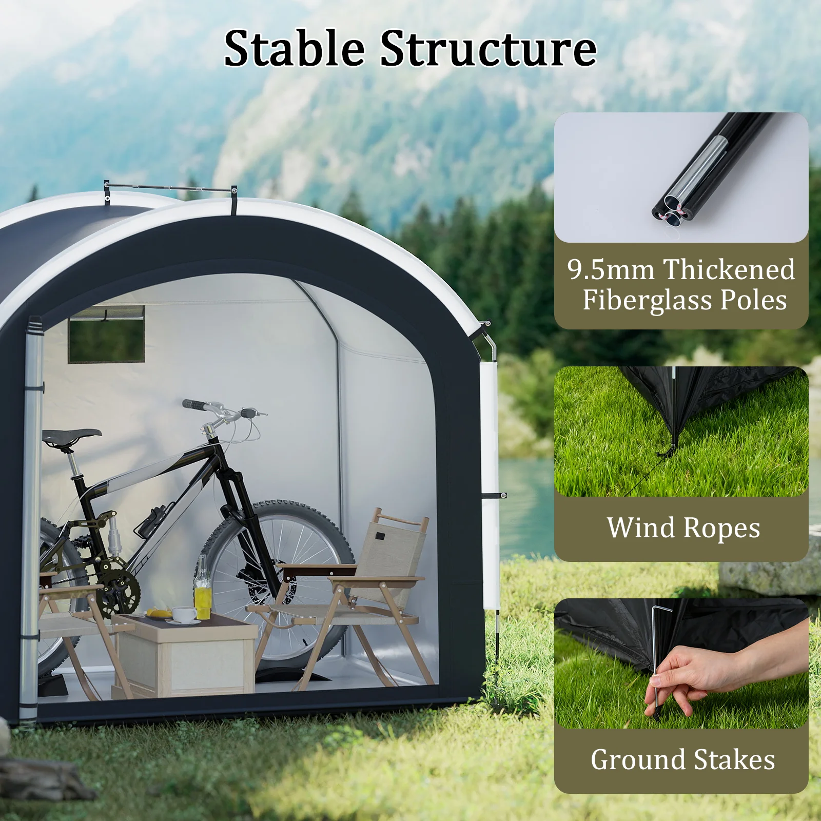 Outdoor Portable Bicycle Cover Shelter With Waterproof And Oxford Fabric - Image 10