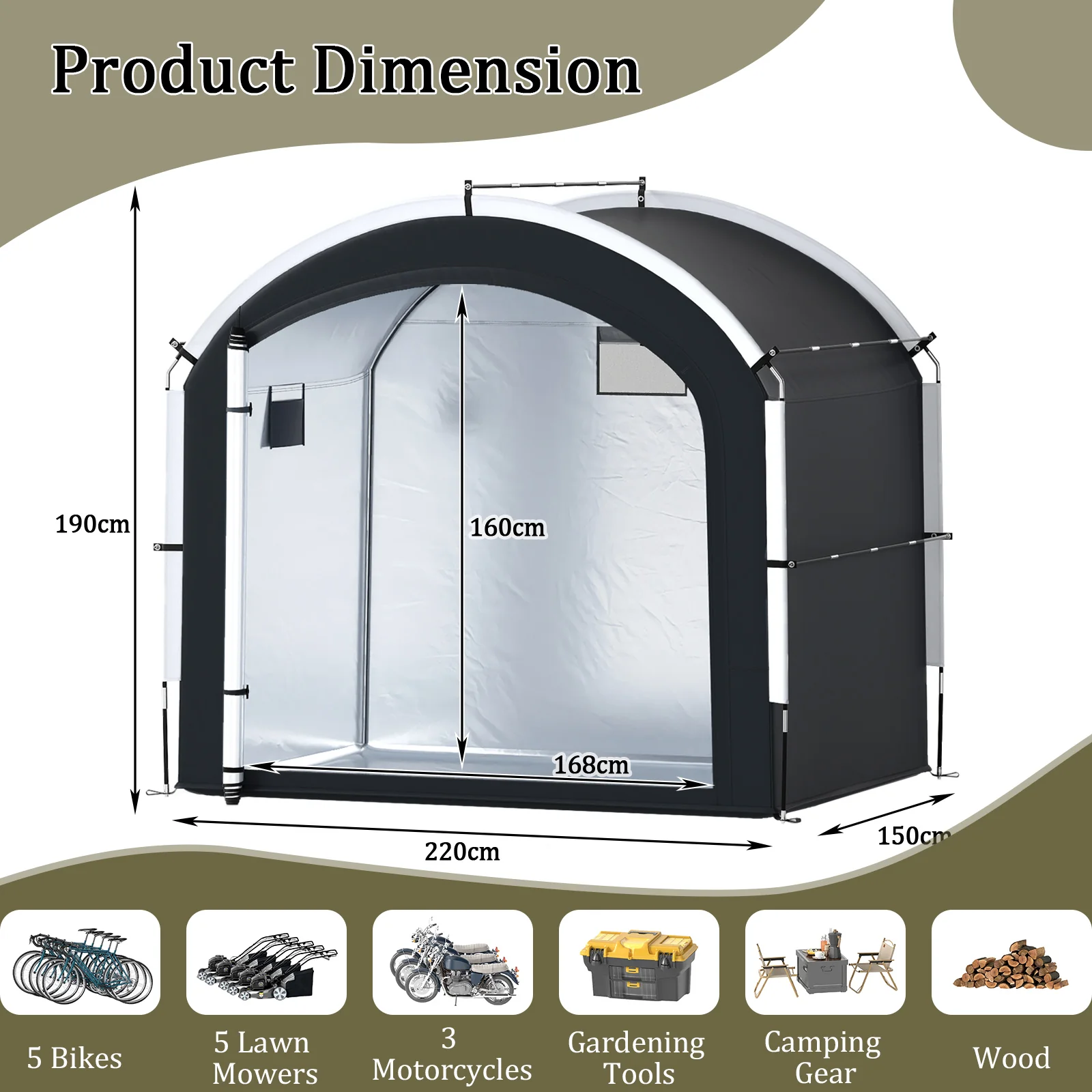 Outdoor Portable Bicycle Cover Shelter With Waterproof And Oxford Fabric - Image 5