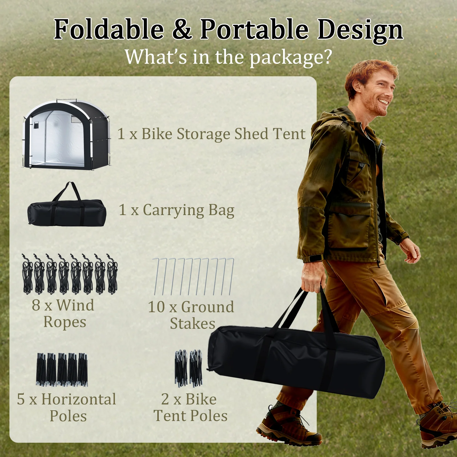 Outdoor Portable Bicycle Cover Shelter With Waterproof And Oxford Fabric - Image 8
