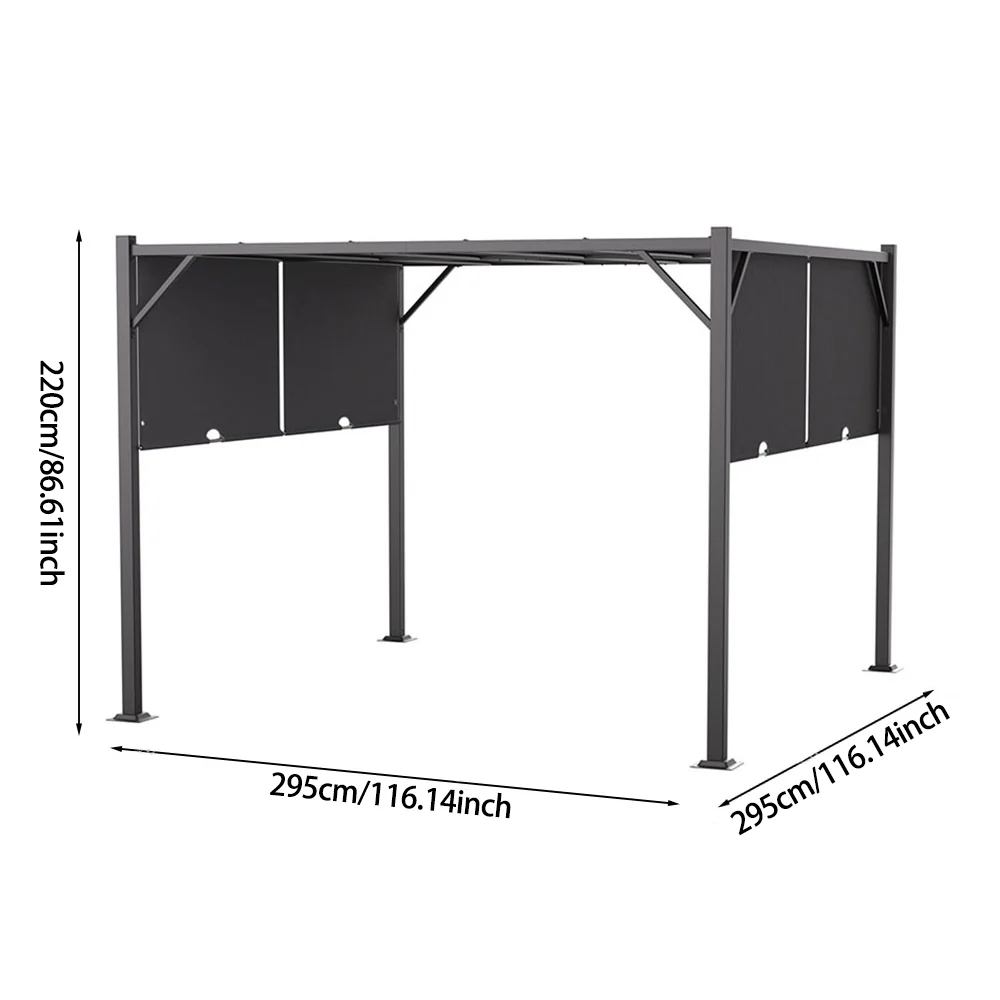 Outdoor Retractable Steel Pergola with Canopy - Image 9