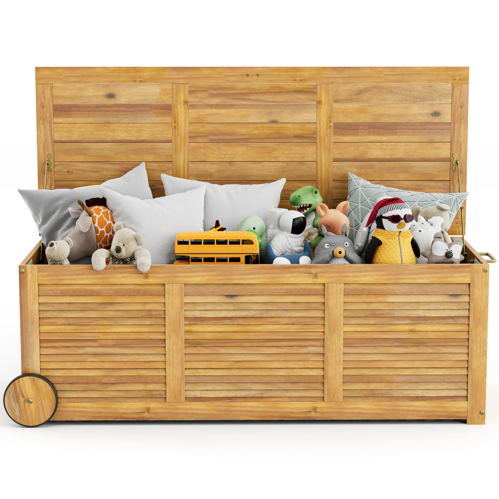 Outdoor Storage Box with 2 Wheels for Patio - Image 4