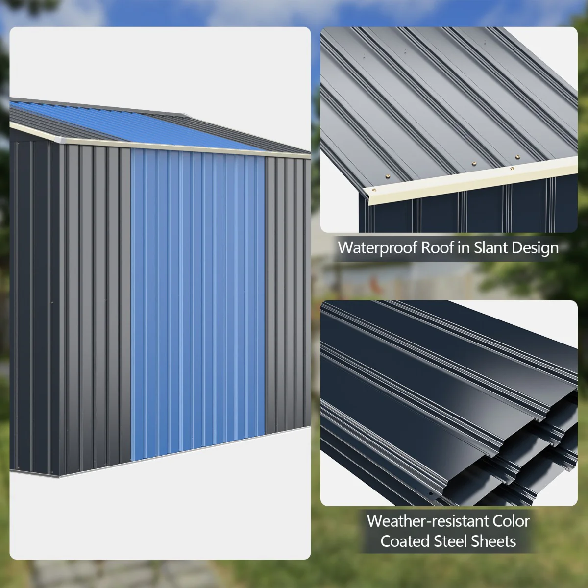 Outdoor Storage Shed Extension Kit For 195 Cm Shed Width - Image 2