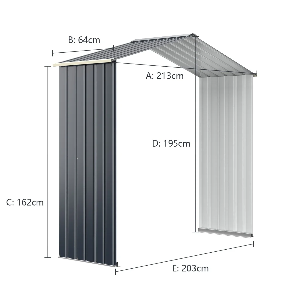 Outdoor Storage Shed Extension Kit For 195 Cm Shed Width - Image 3