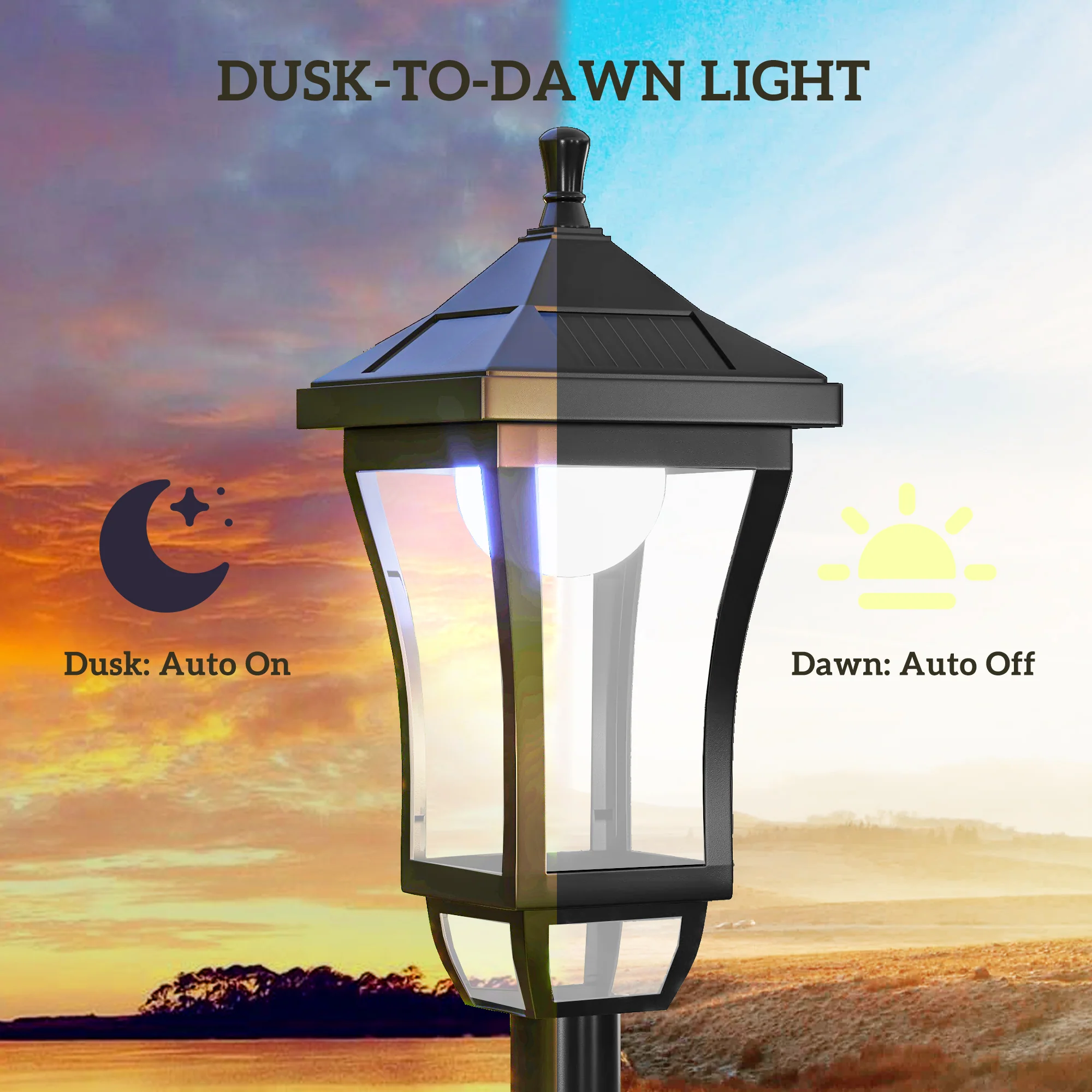 Outsunny 1.3 M LED Garden Lamp Post Light, Waterproof IP44, Cool White - Image 4