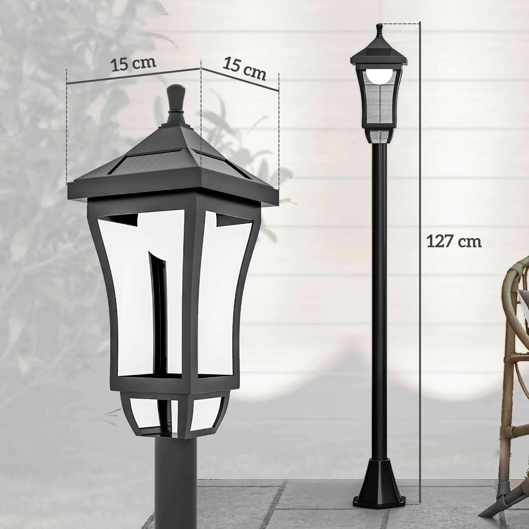 Outsunny 1.3 M LED Garden Lamp Post Light, Waterproof IP44, Cool White - Image 5
