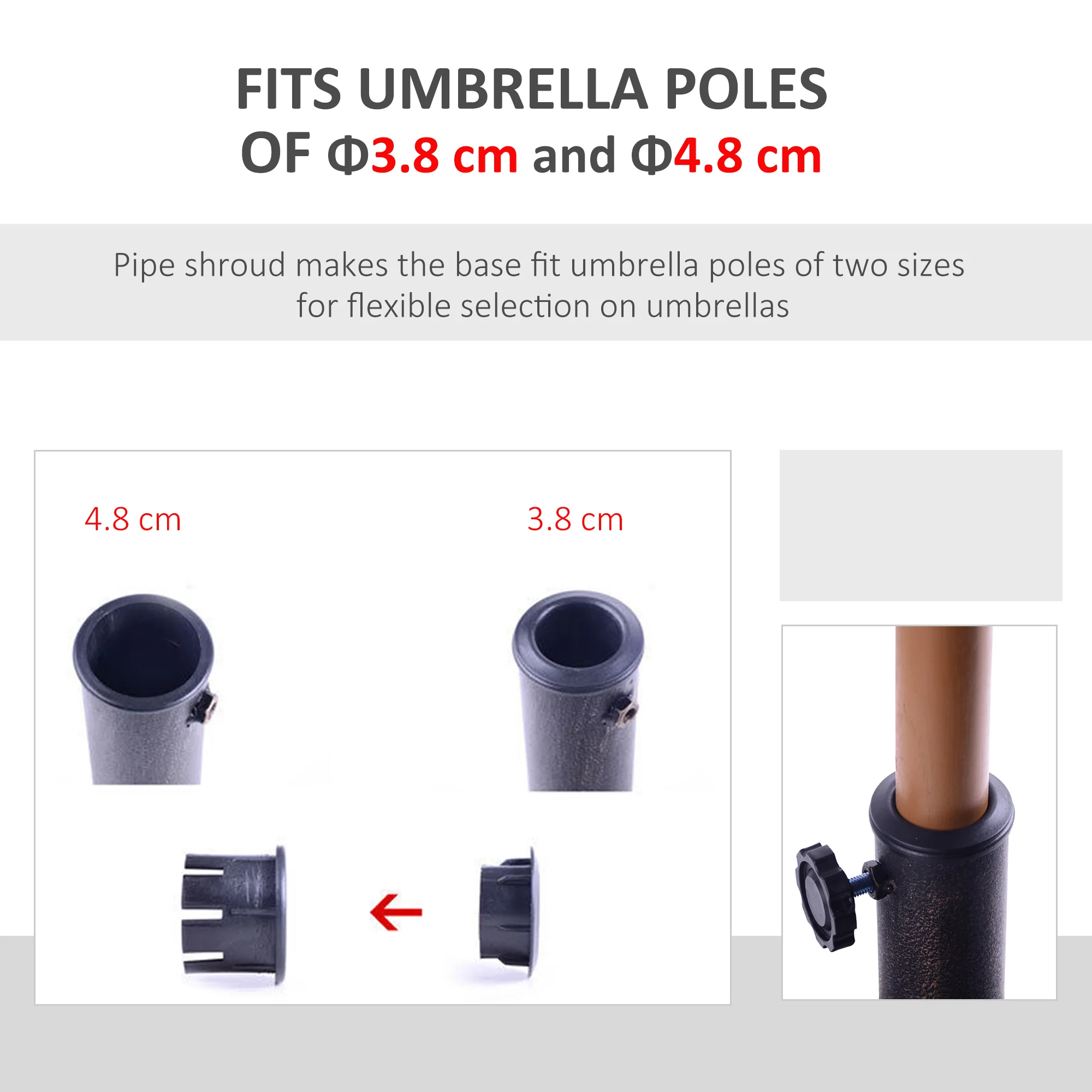 Outsunny 13kg Garden Parasol Base Round Resin Umbrella Stand Holder Bronze Tone - Image 4