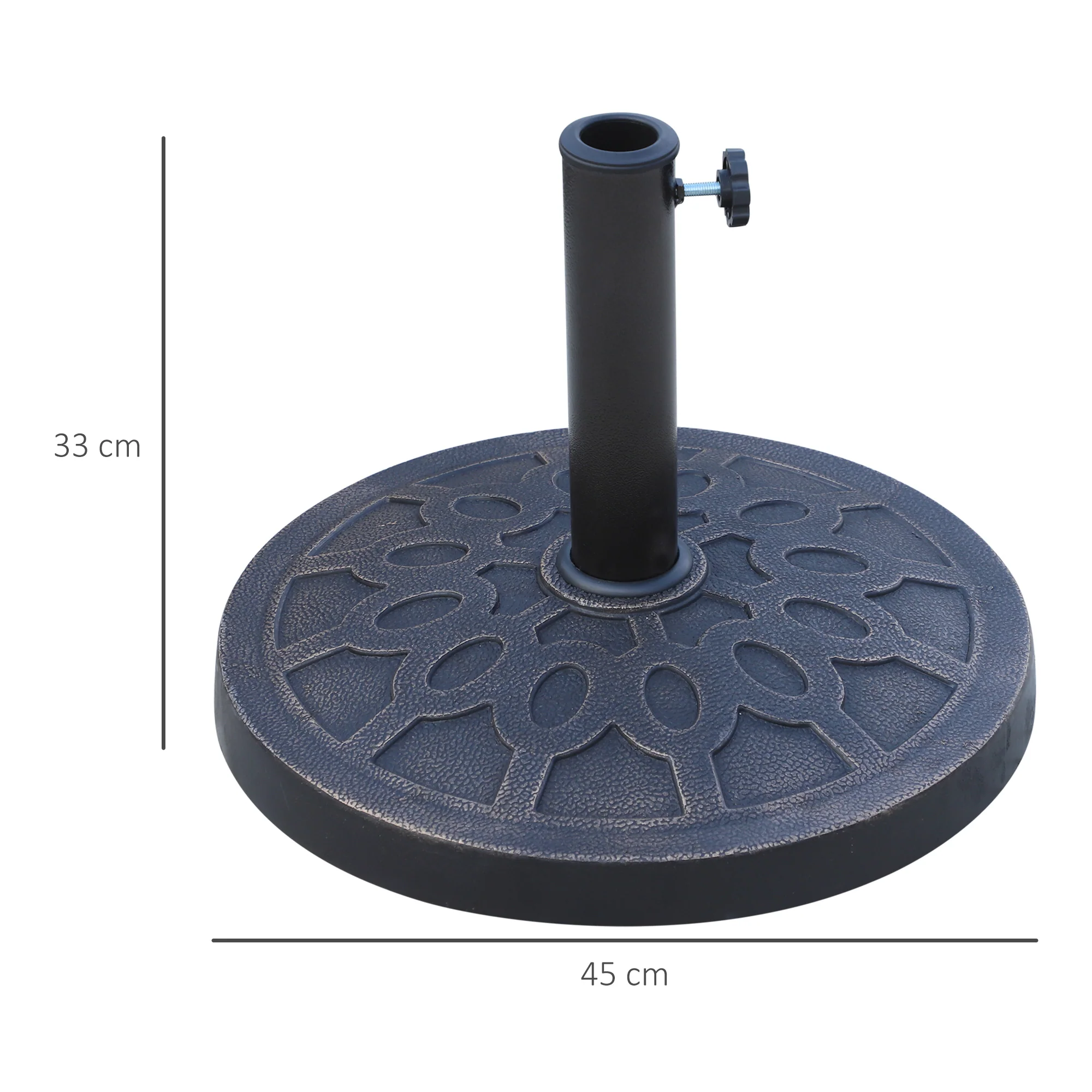 Outsunny 13kg Garden Parasol Base Round Resin Umbrella Stand Holder Bronze Tone - Image 5