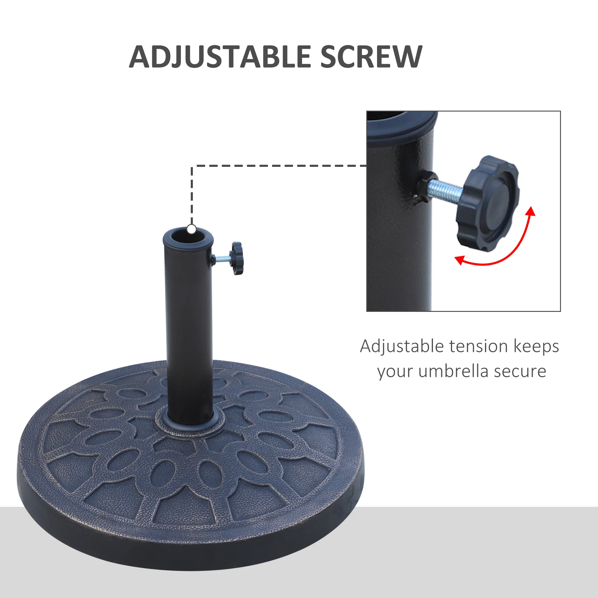 Outsunny 13kg Garden Parasol Base Round Resin Umbrella Stand Holder Bronze Tone - Image 6