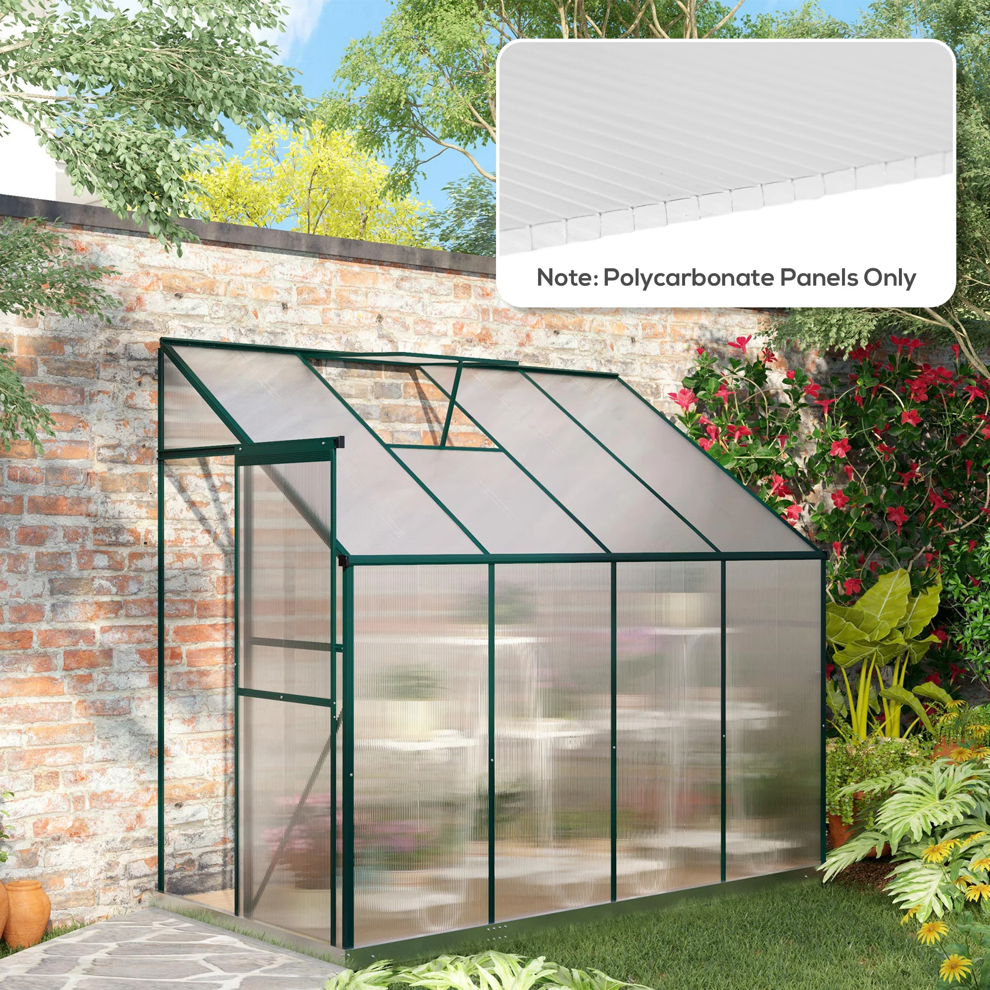 Outsunny 14 Pieces Twin-Wall Greenhouse Polycarbonate Sheets, 121 x 61 x 0.4cm - Image 2