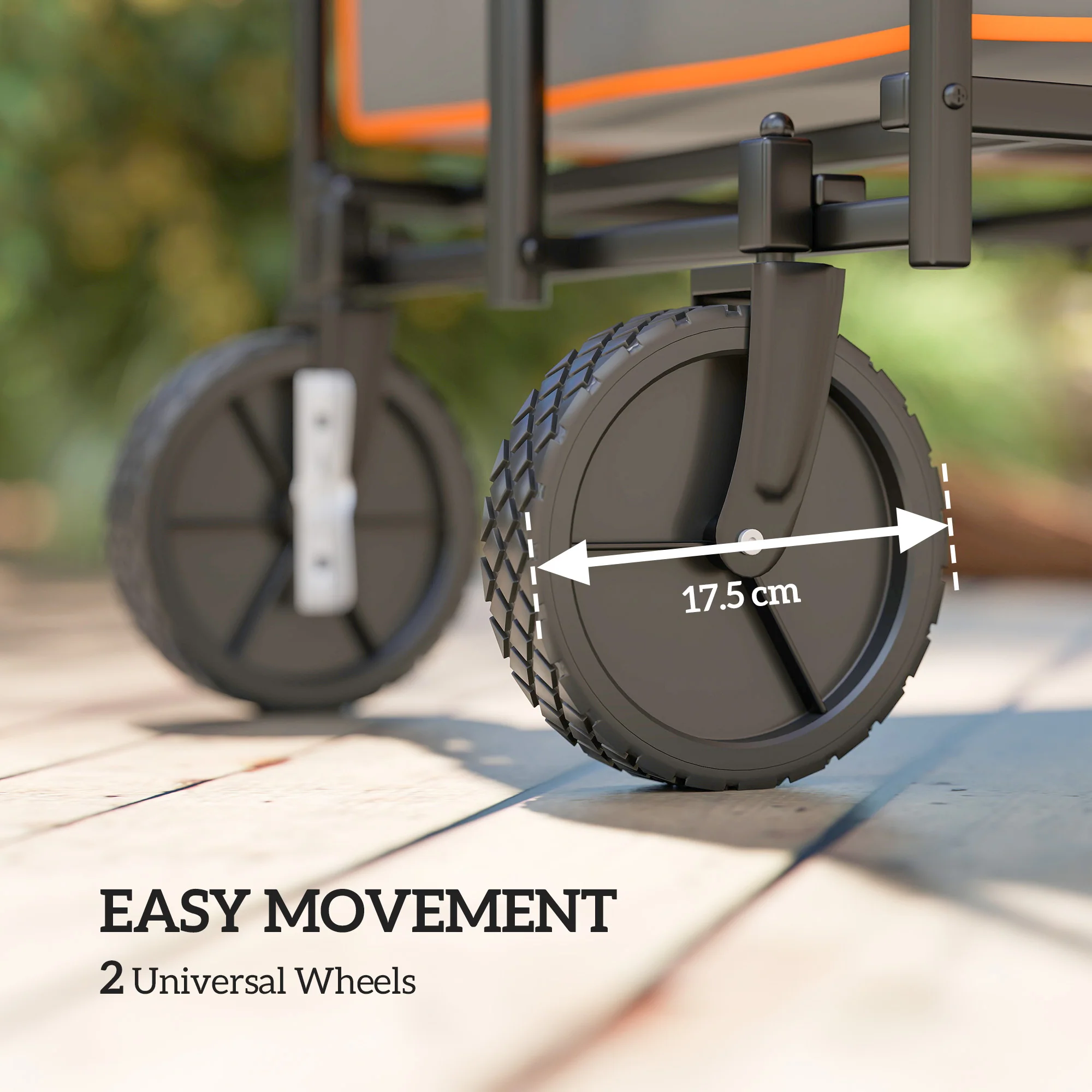 Outsunny 160L Folding Trolley Cart W/ Adjustable Handle - Image 7