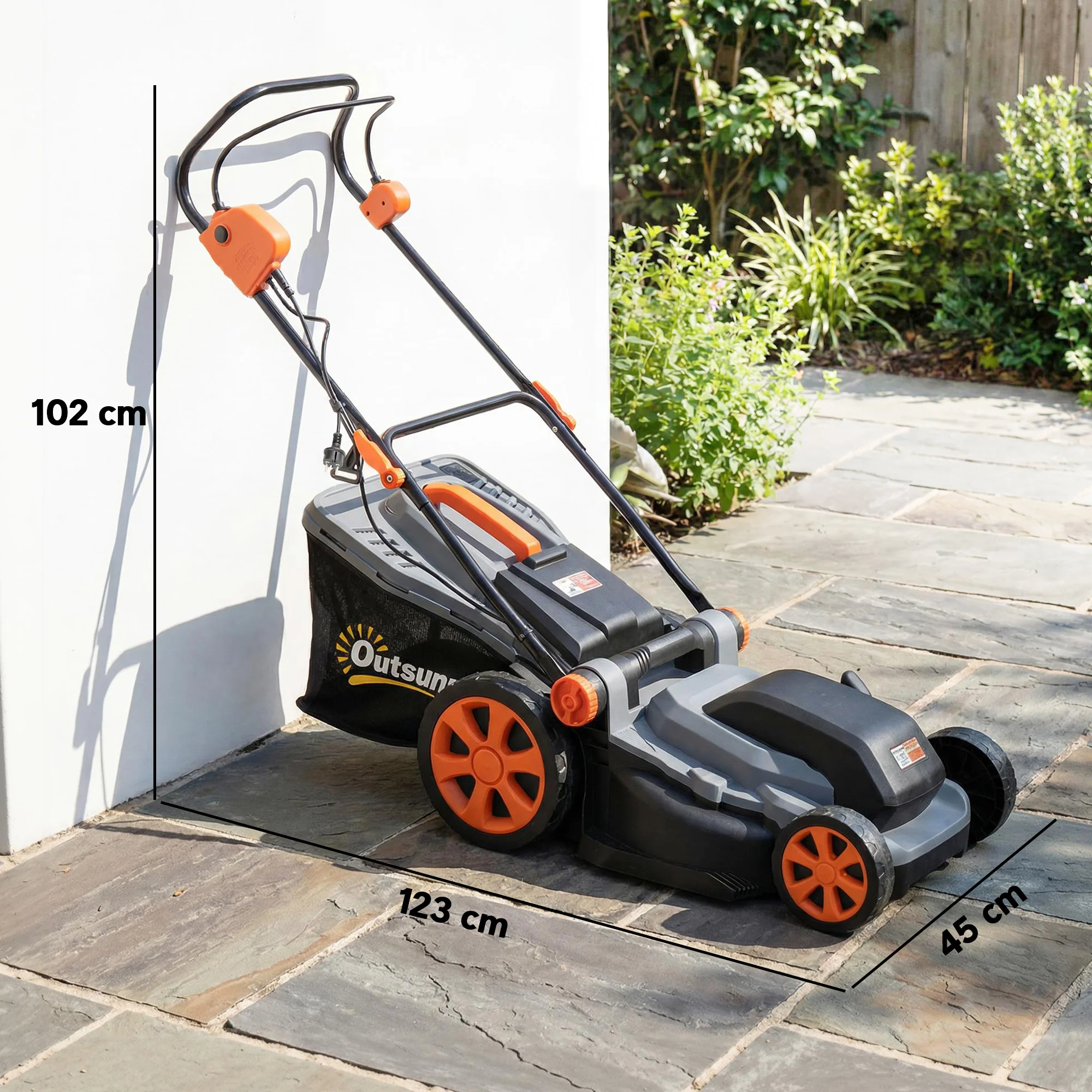 Outsunny 1800W Electric Lawnmower with 40cm Cutting Width, Mulching Feature - Image 3