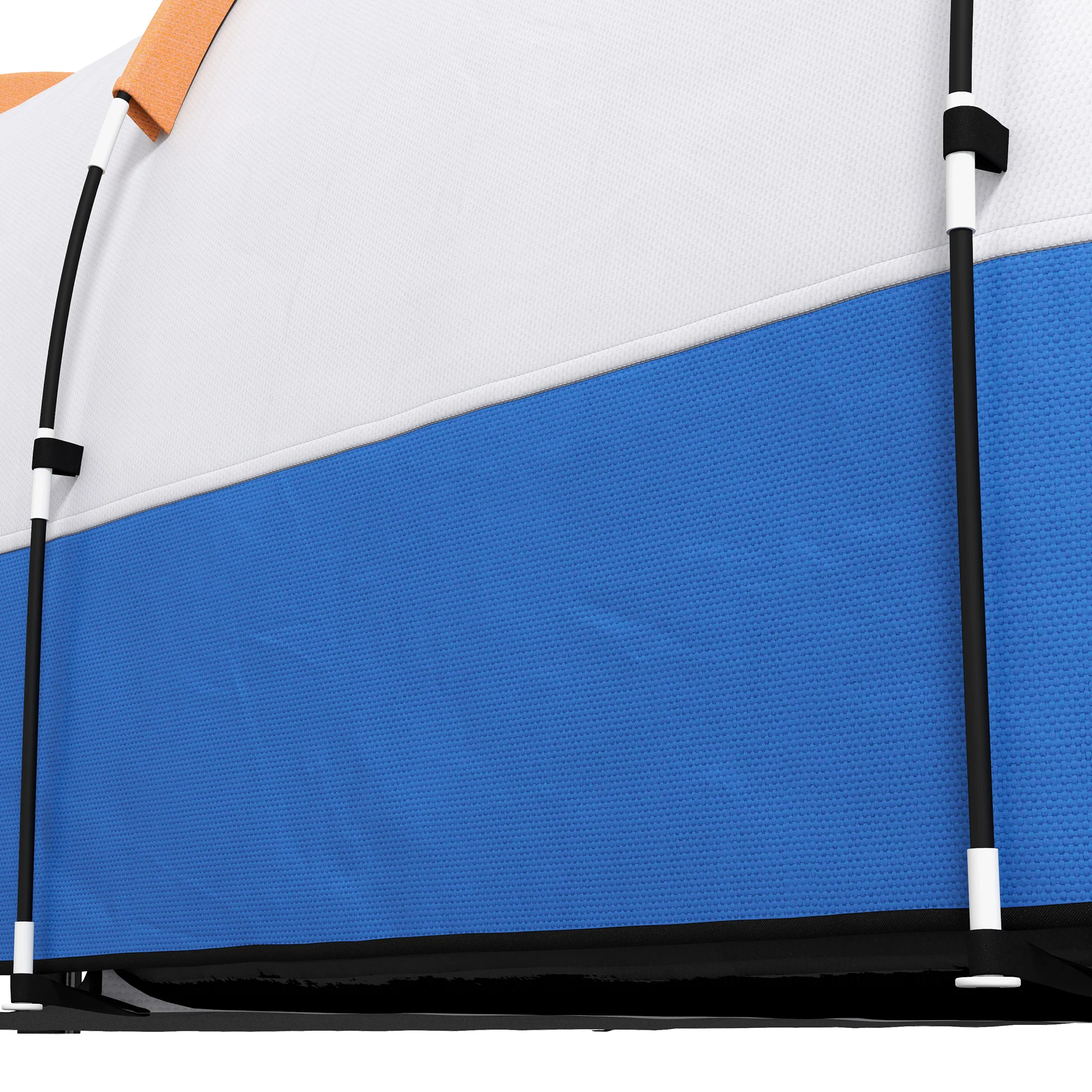 Outsunny 2-3 Man Camping Tunnel Tent with Bedroom and Living Room, Orange - Image 8