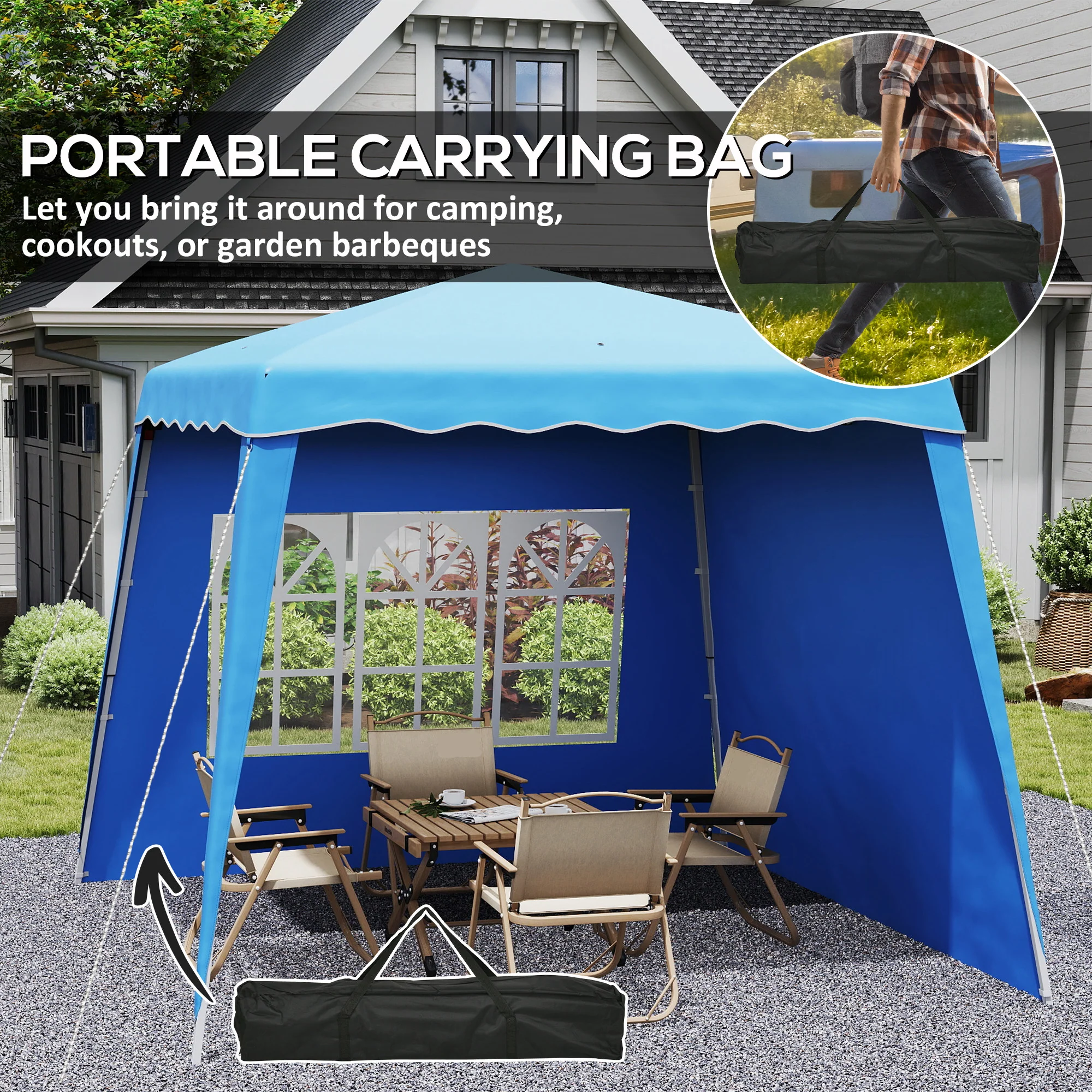 Outsunny 2.4 X 2.4m UV50+ Pop Up Gazebo Canopy Tent With Carry Bag - Image 17