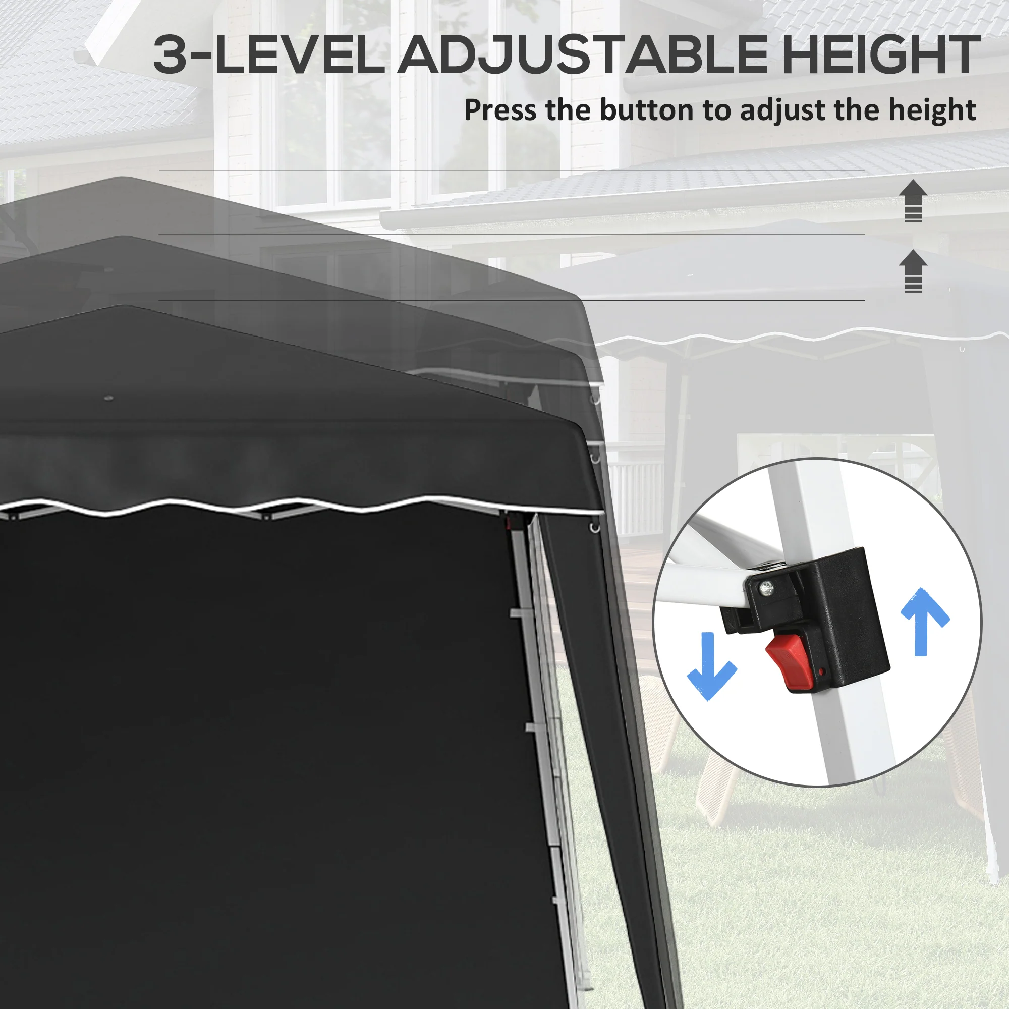 Outsunny 2.4 X 2.4m UV50+ Pop Up Gazebo Canopy Tent With Carry Bag - Image 6
