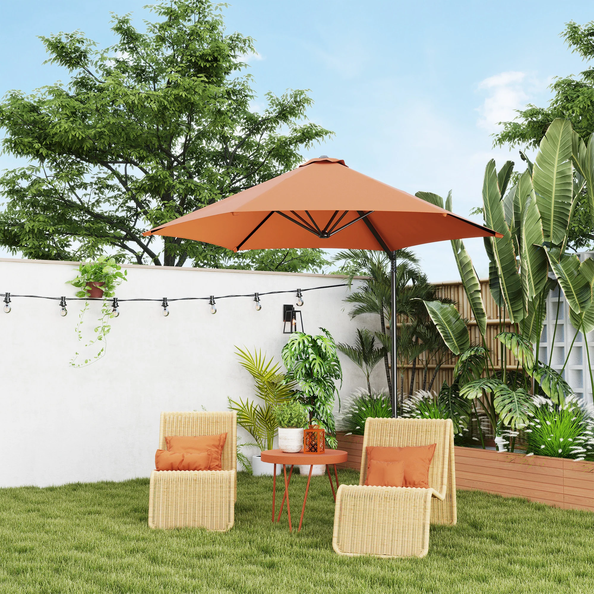 Outsunny 2.5M Offset Roma Patio Umbrella W/ 360° Rotation - Image 20