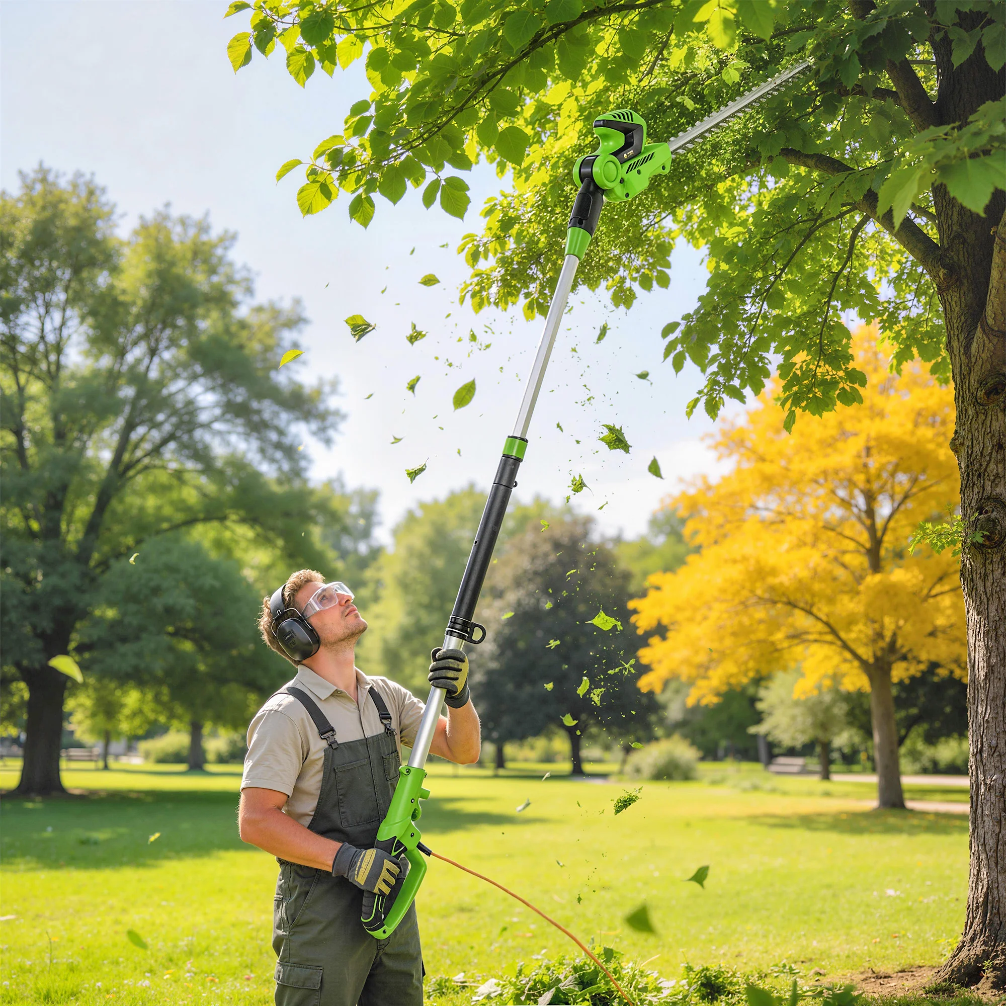 Outsunny 2.6m Corded Extendable Hedge Trimmer with 90 Adjustable Head - Image 2