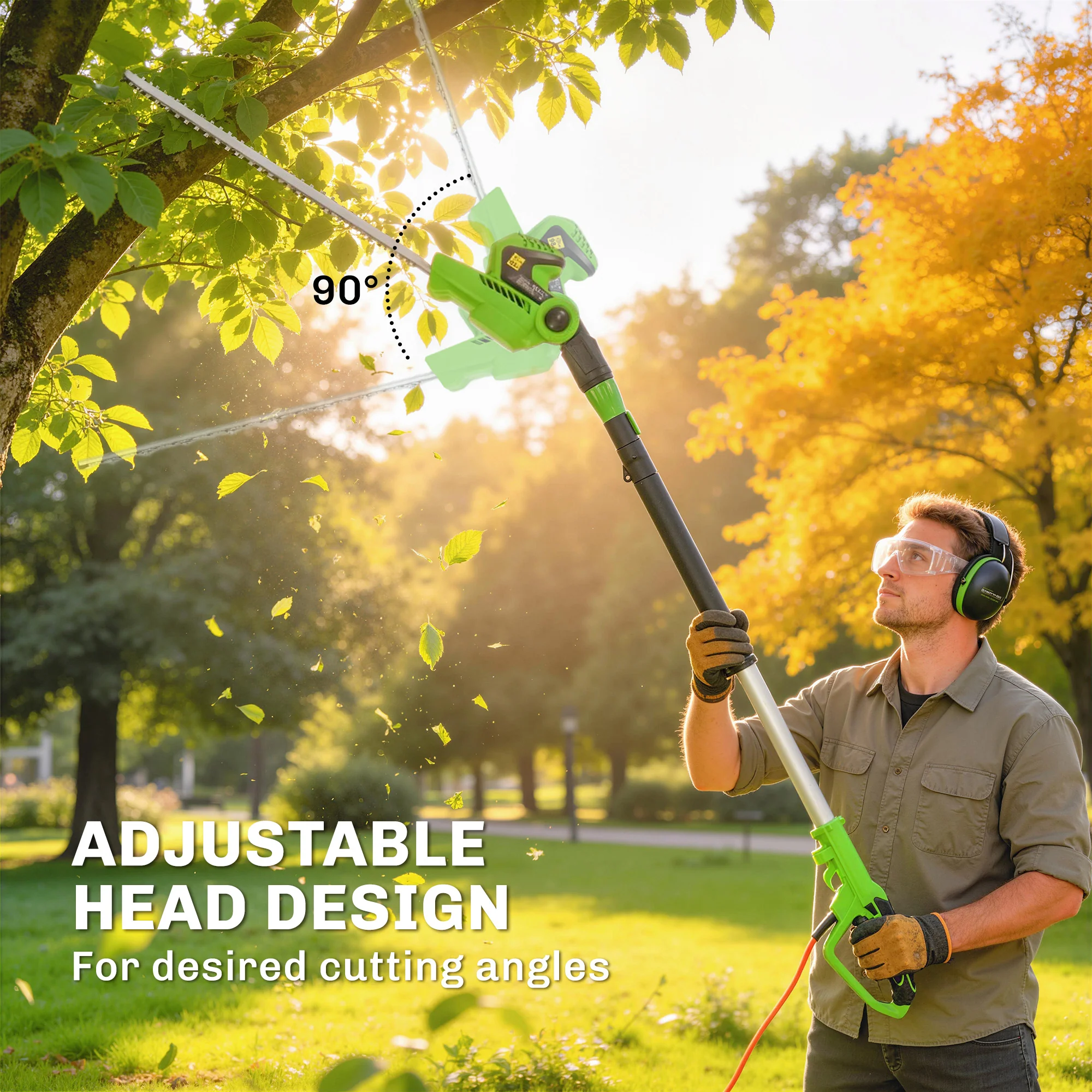 Outsunny 2.6m Corded Extendable Hedge Trimmer with 90 Adjustable Head - Image 4
