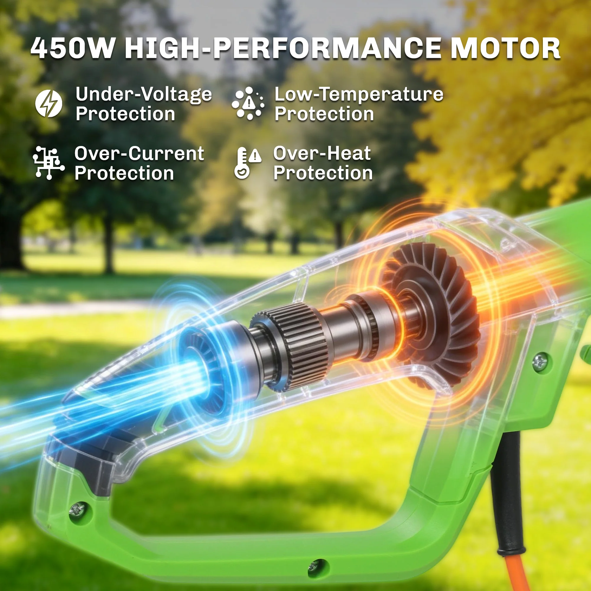 Outsunny 2.6m Corded Extendable Hedge Trimmer with 90 Adjustable Head - Image 6