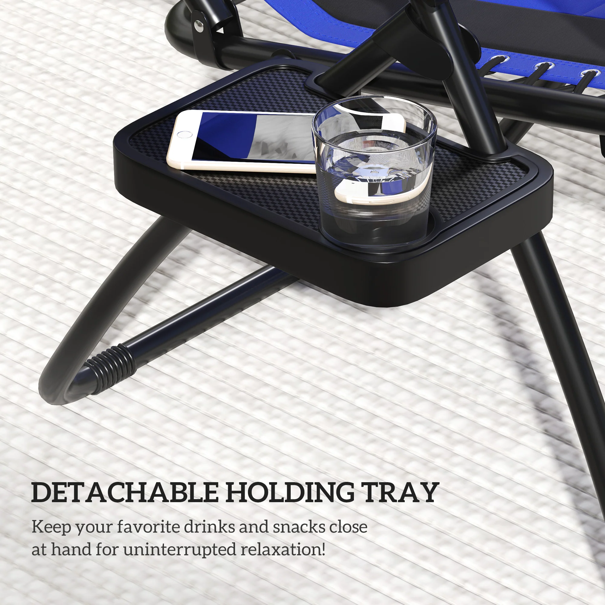 Outsunny 2 Pcs Zero Gravity Lounger Chair, Folding Reclining Chair - Image 26
