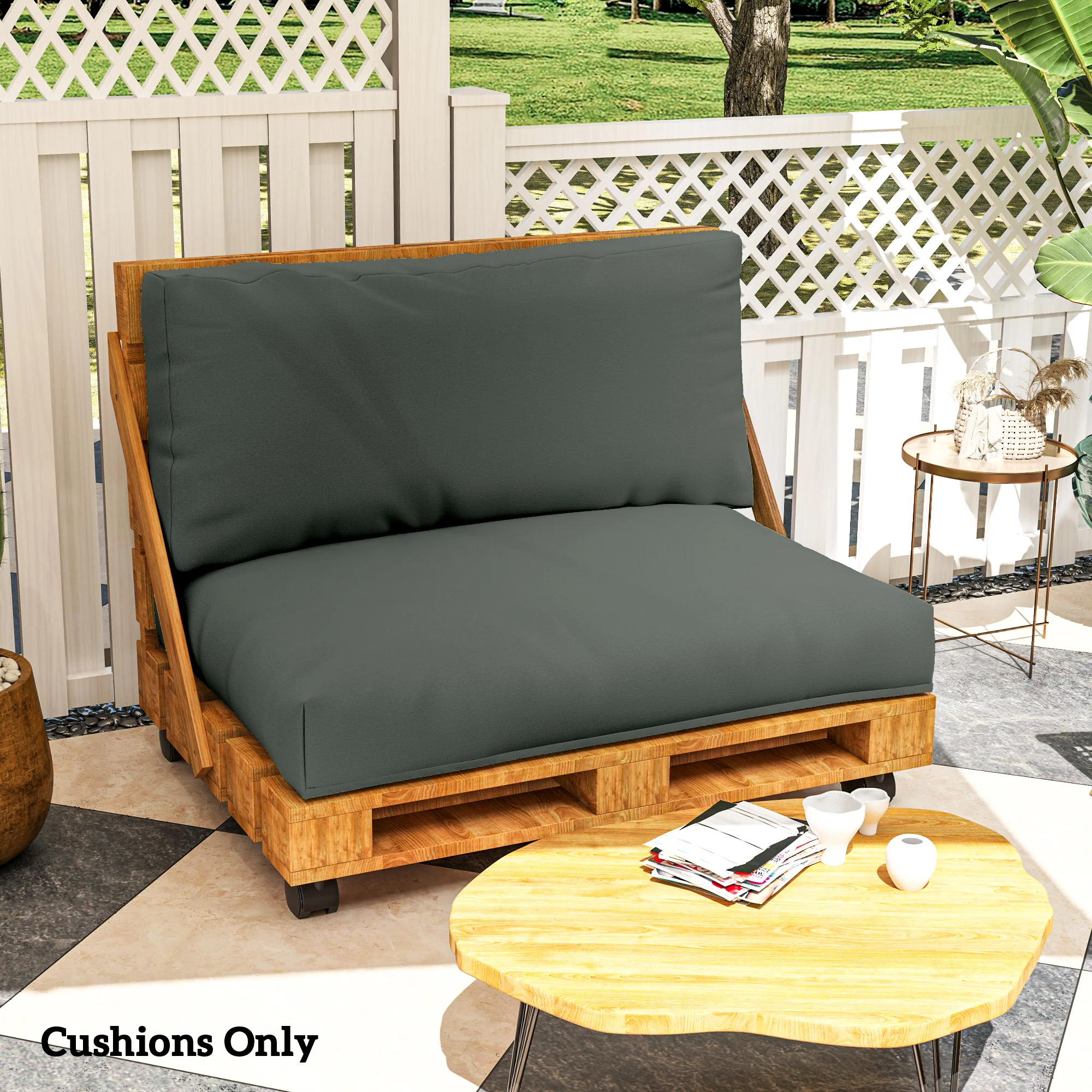 Outsunny 2 Seat Pallet Cushions 20cm Thick Outdoor Seat Pads - Image 17