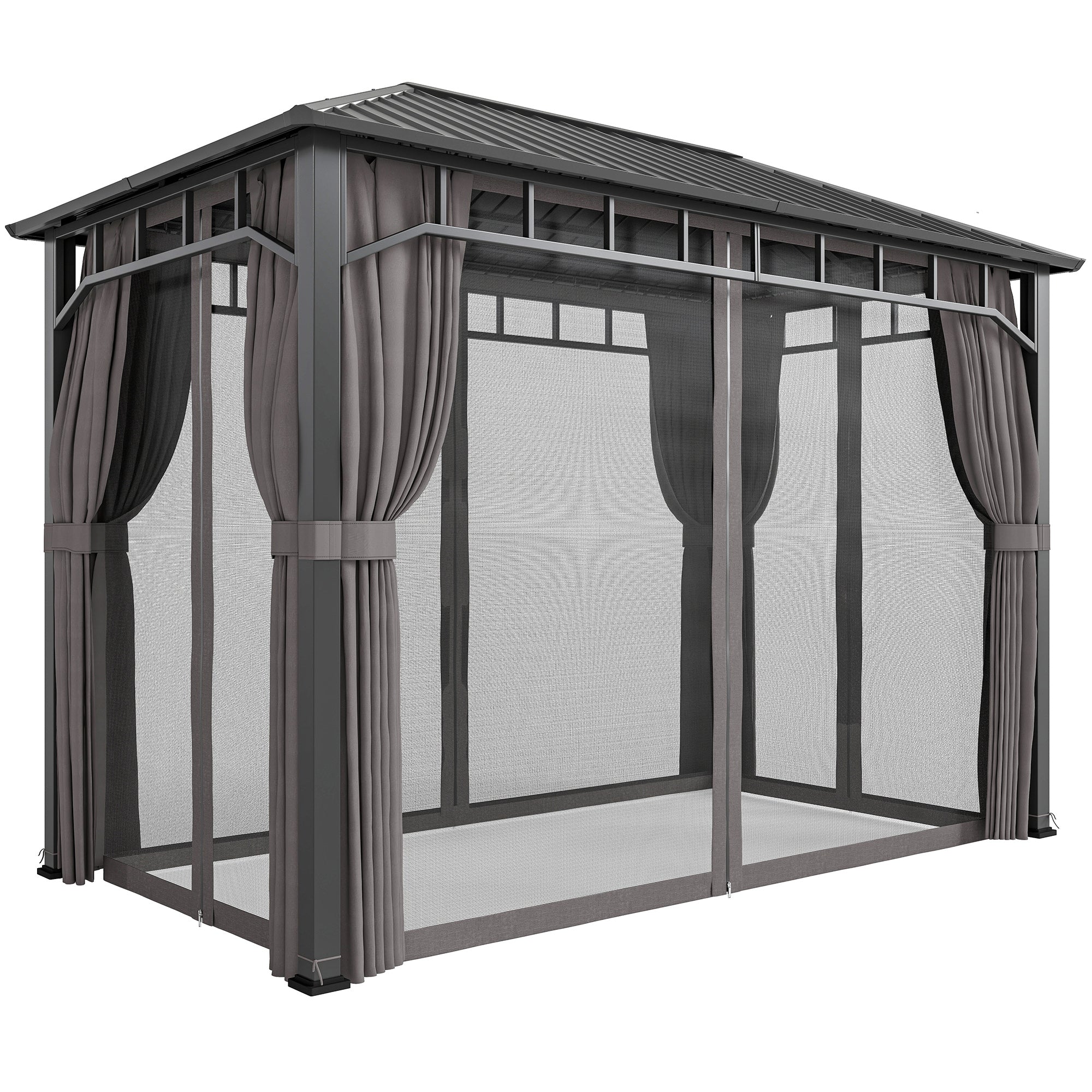 Outsunny 2 X 3.5 M Hardtop Gazebo With Galvanised Steel Roof And Sides