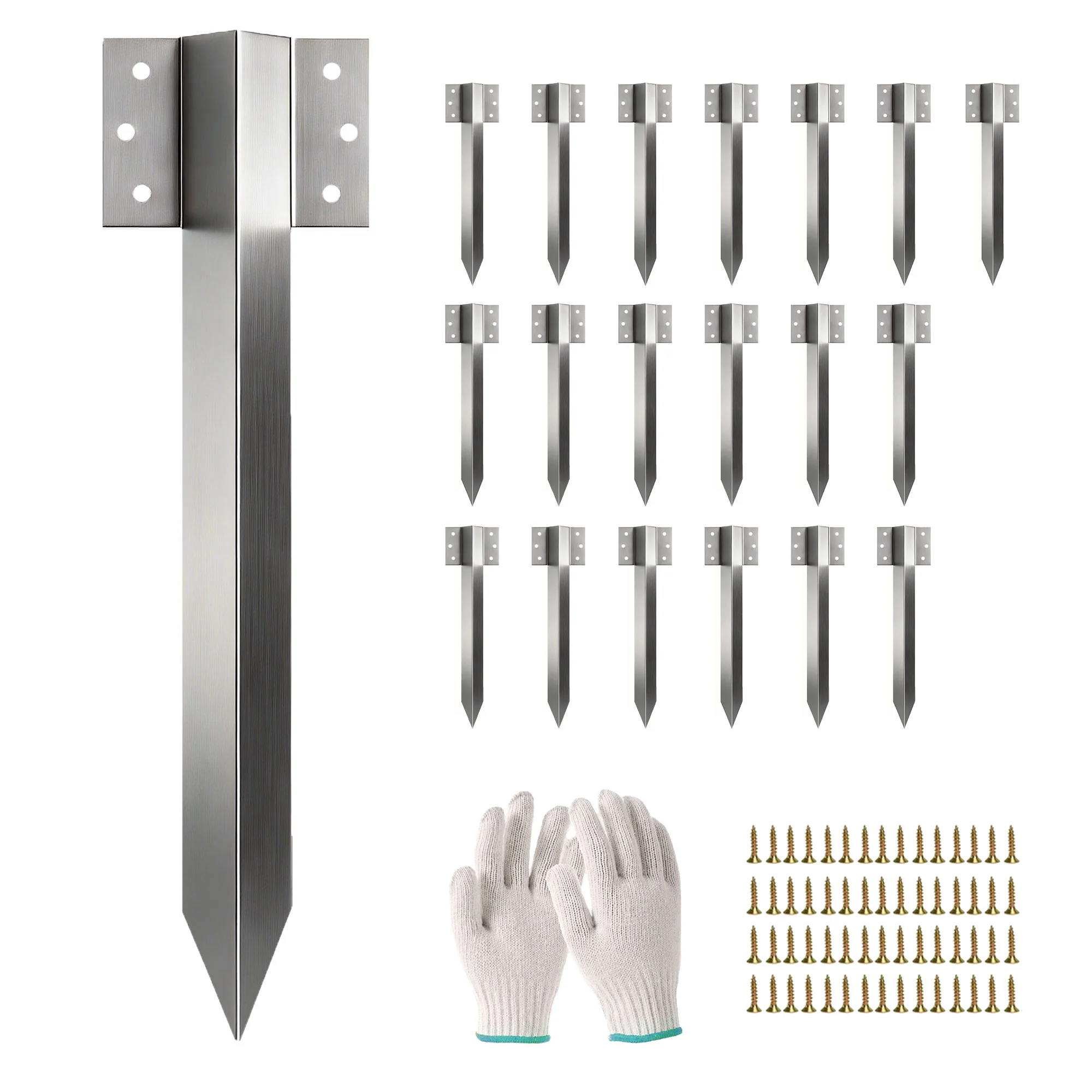 Outsunny 20 Pack Railway Sleeper Brackets, 41 Cm Galvanised Sleeper Stakes