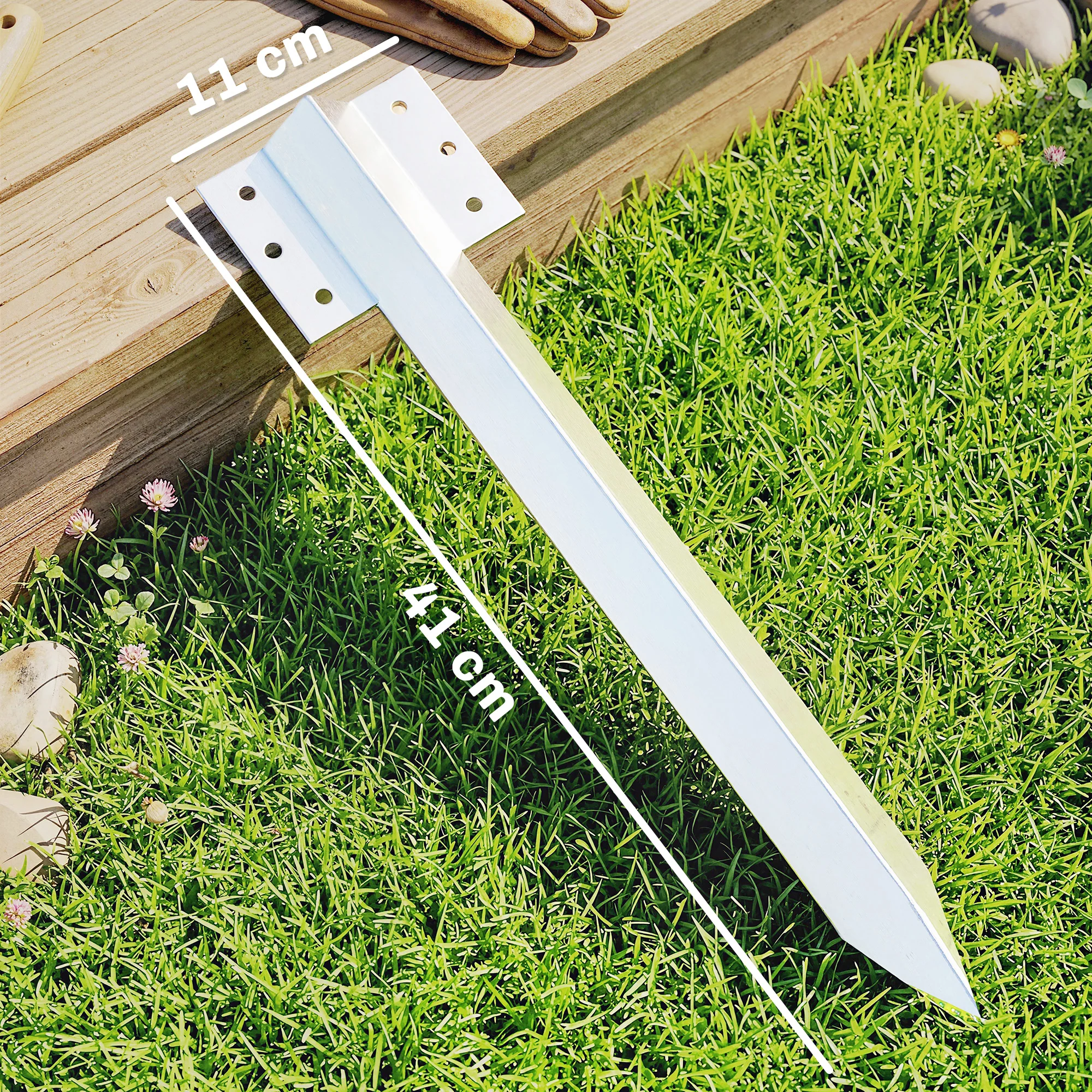 Outsunny 20 Pack Railway Sleeper Brackets, 41 Cm Galvanised Sleeper Stakes - Image 5