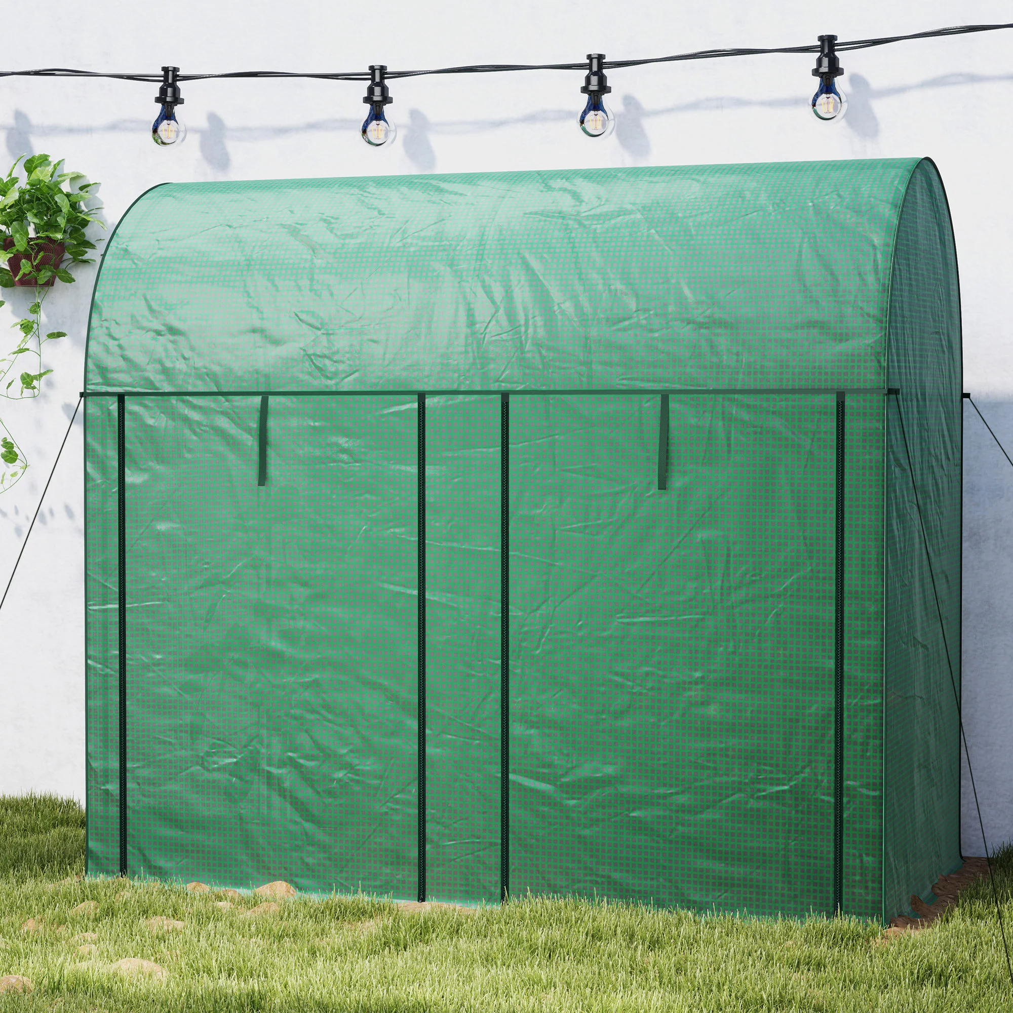 Outsunny 200 x 100 x 178cm Small Tomato Greenhouse with Roll-up Zipped Doors - Image 9