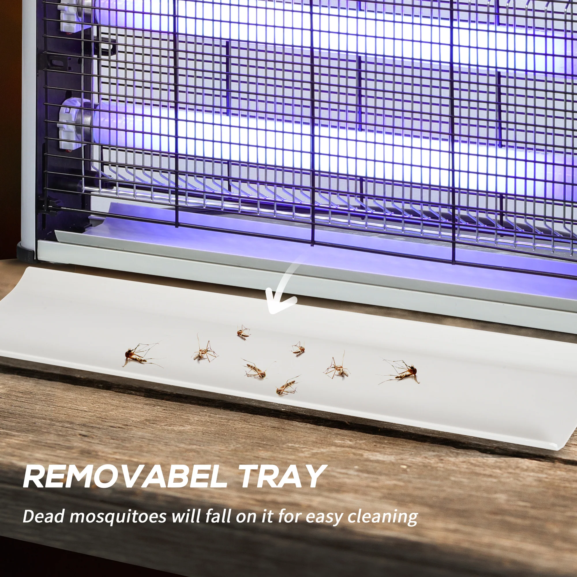 Outsunny 20W Mosquito Killer Electric Insect Fly Pest Control, Silver - Image 3