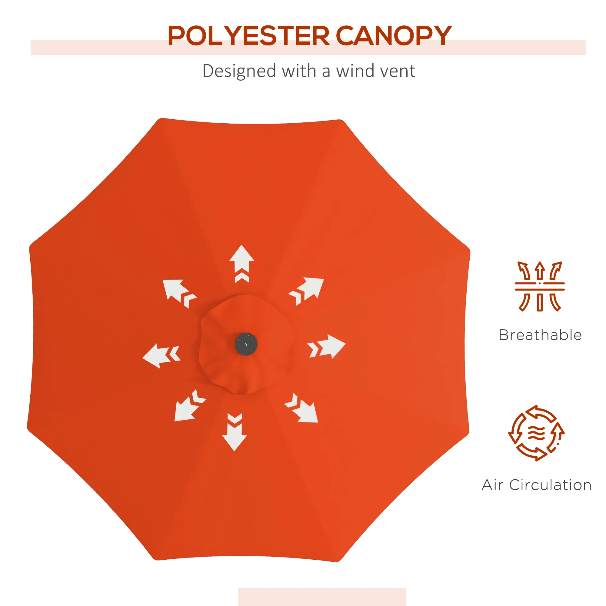 Outsunny 24 LED Solar Powered Parasol Umbrella Garden Tilt Outdoor String Light - Image 6