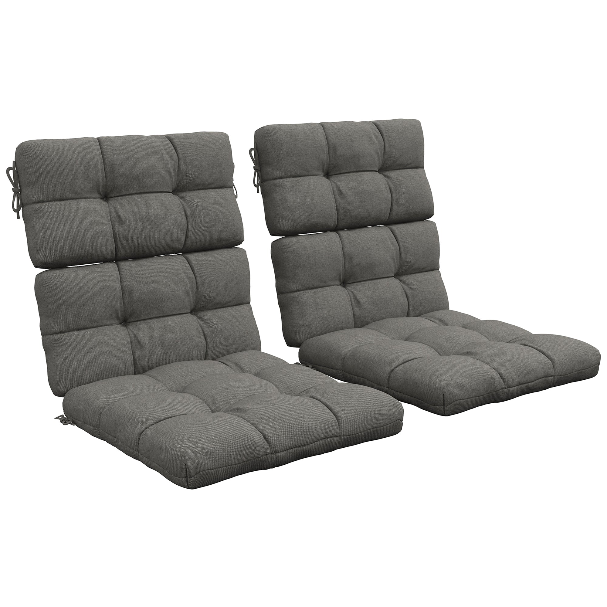 Outsunny 2pc Outdoor Seat Cushion With Backrest, Ties, For Garden - Image 10