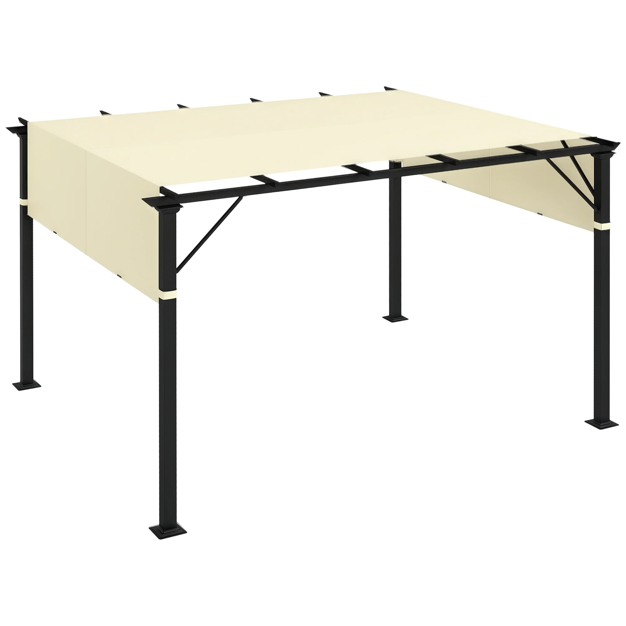 Outsunny 2Pcs Pergola Replacement Canopy, 4.9 x 1.2m, UV Protection, White