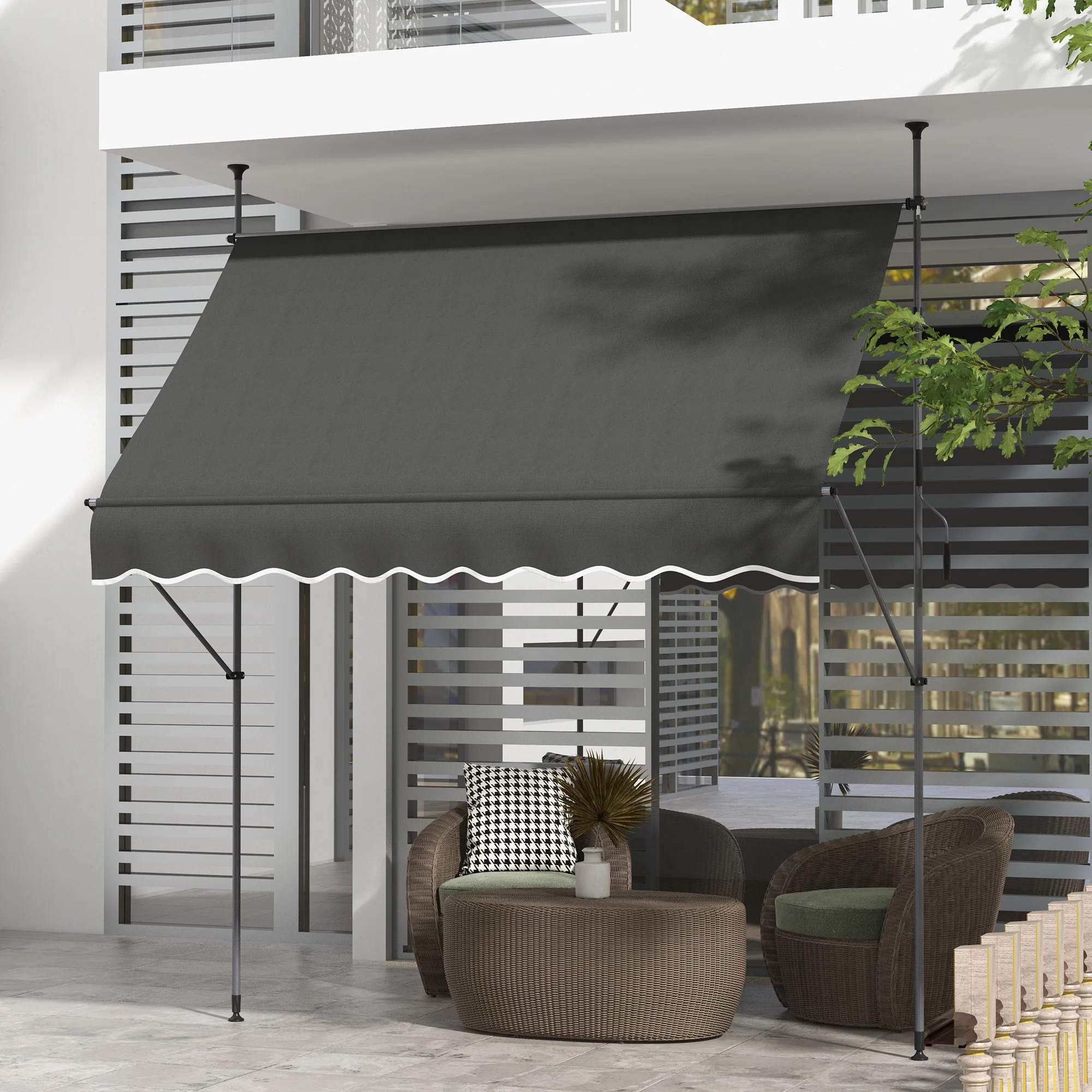 Outsunny Freestanding Retractable Awning, Non-Screw Garden Awning - Image 20