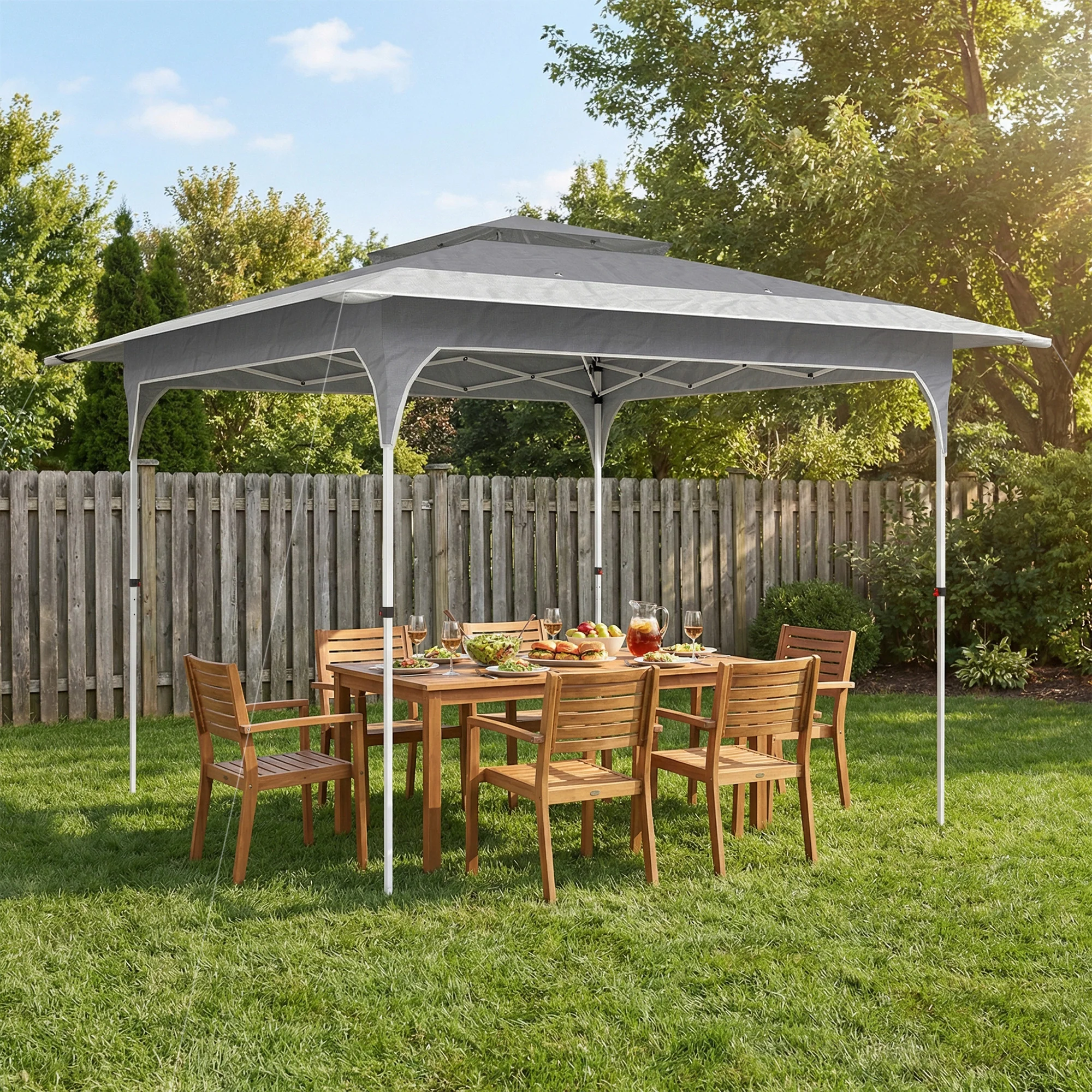 Outsunny 3.5 x 3.5 m Pop Up Gazebo, UPF50+ One-Touch Party Tent, Dark Grey - Image 2