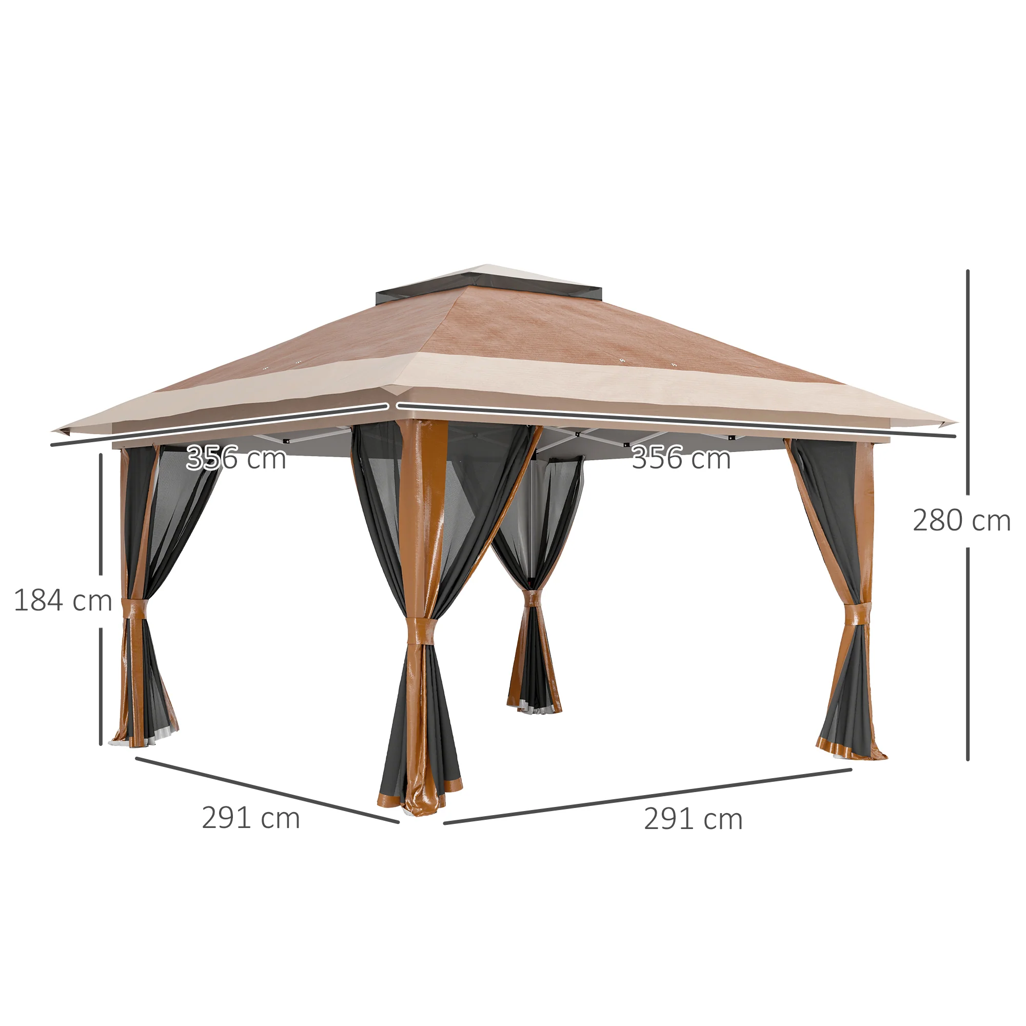 Outsunny 3.6 X 3.6m Pop Up Gazebo With Netting And Wheeled Bag - Image 14