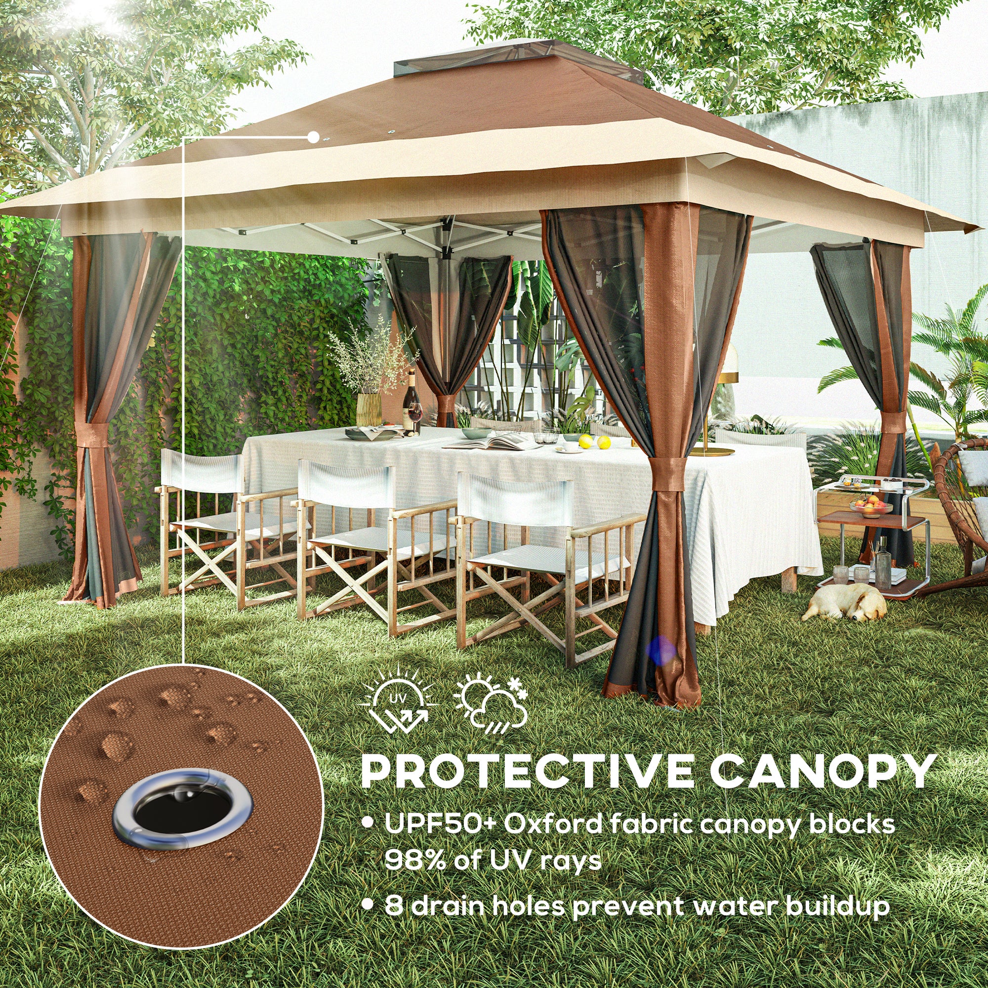 Outsunny 3.6 X 3.6m Pop Up Gazebo With Netting And Wheeled Bag - Image 15