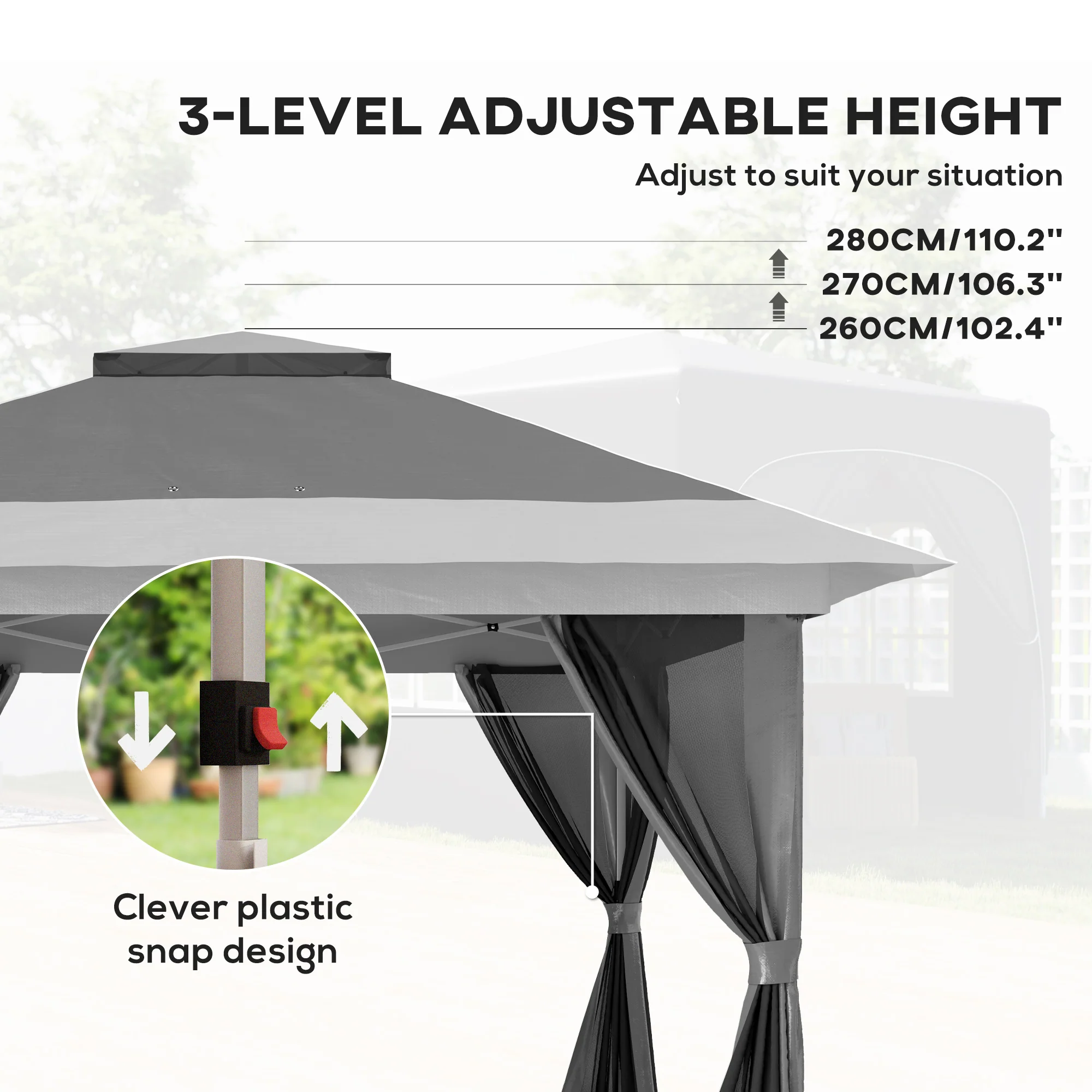 Outsunny 3.6 X 3.6m Pop Up Gazebo With Netting And Wheeled Bag - Image 22