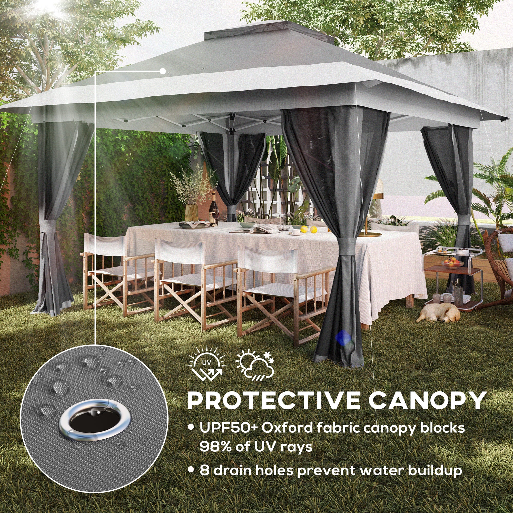 Outsunny 3.6 X 3.6m Pop Up Gazebo With Netting And Wheeled Bag - Image 24