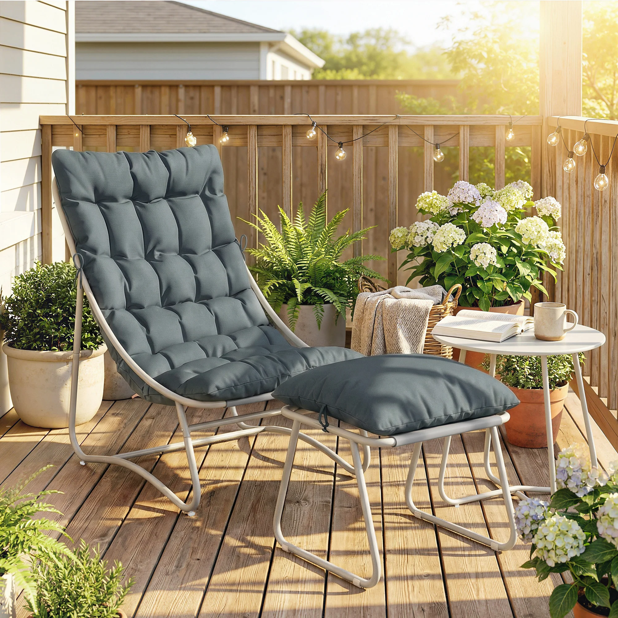Outsunny 3 Piece Bistro Set, Outdoor Table And Chair Set With Footstool - Image 2