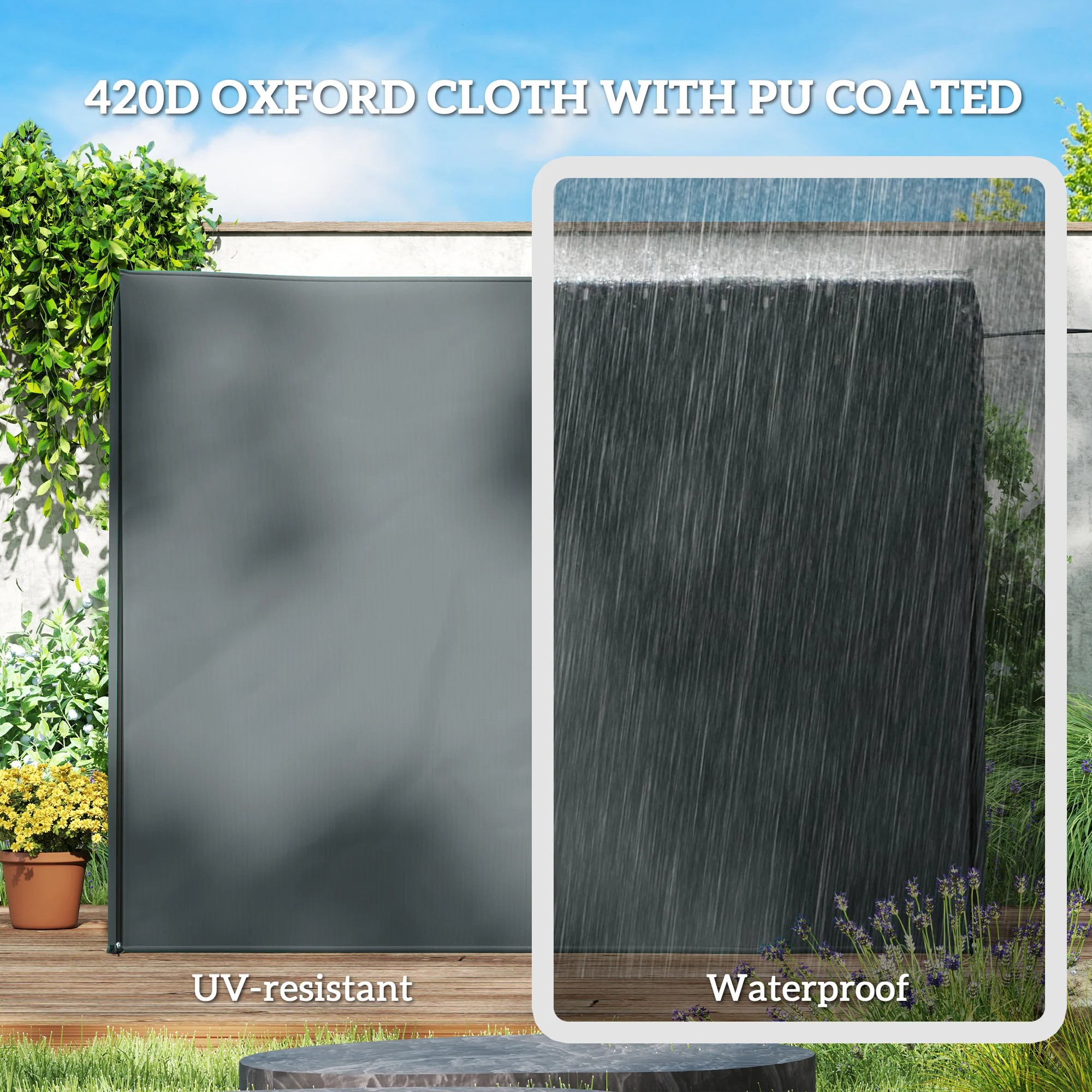 Outsunny 3 Seater Garden Swing Cover, Windproof And Anti-UV - Image 13