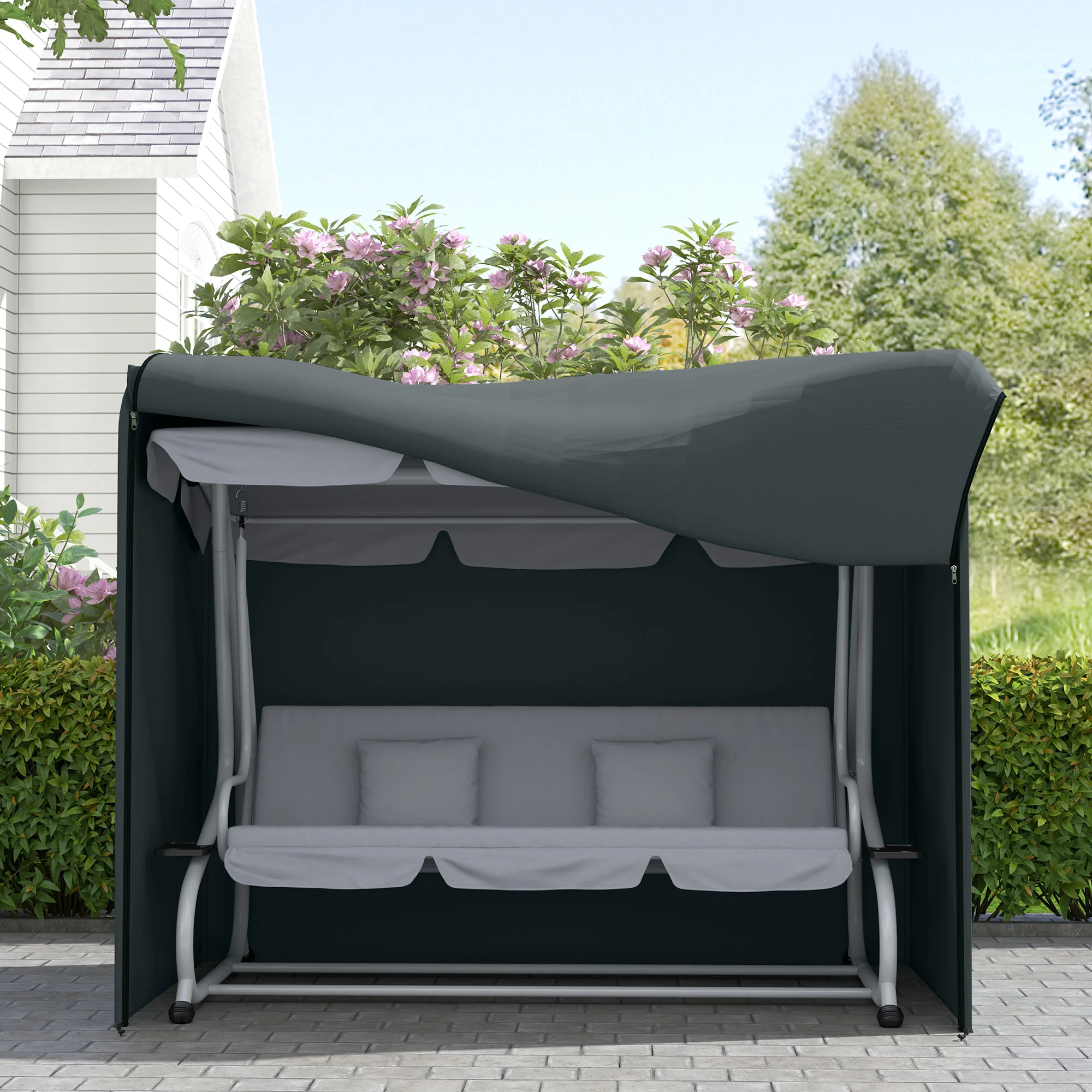 Outsunny 3 Seater Garden Swing Cover, Windproof And Anti-UV - Image 18