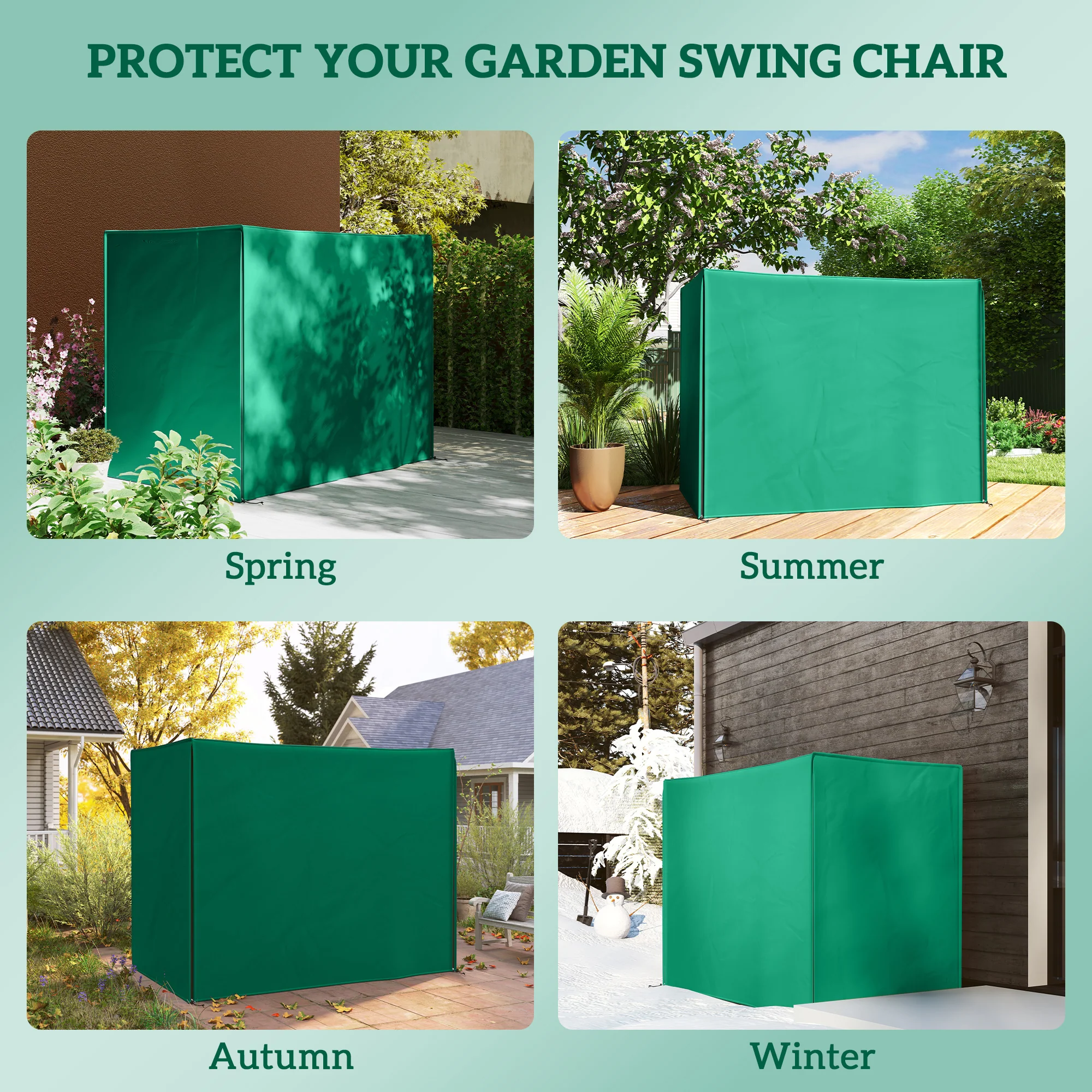 Outsunny 3 Seater Garden Swing Cover, Windproof And Anti-UV - Image 3