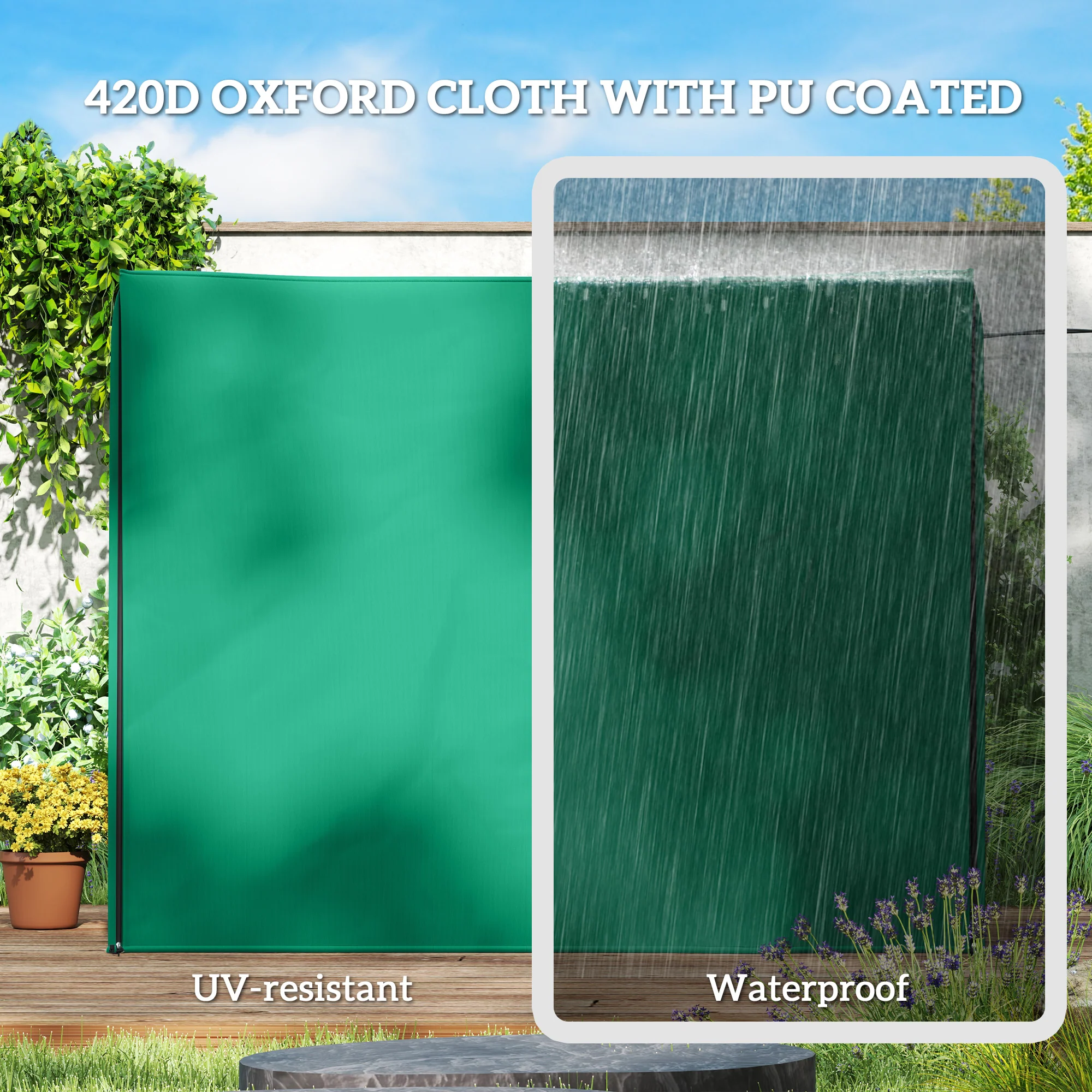 Outsunny 3 Seater Garden Swing Cover, Windproof And Anti-UV - Image 4