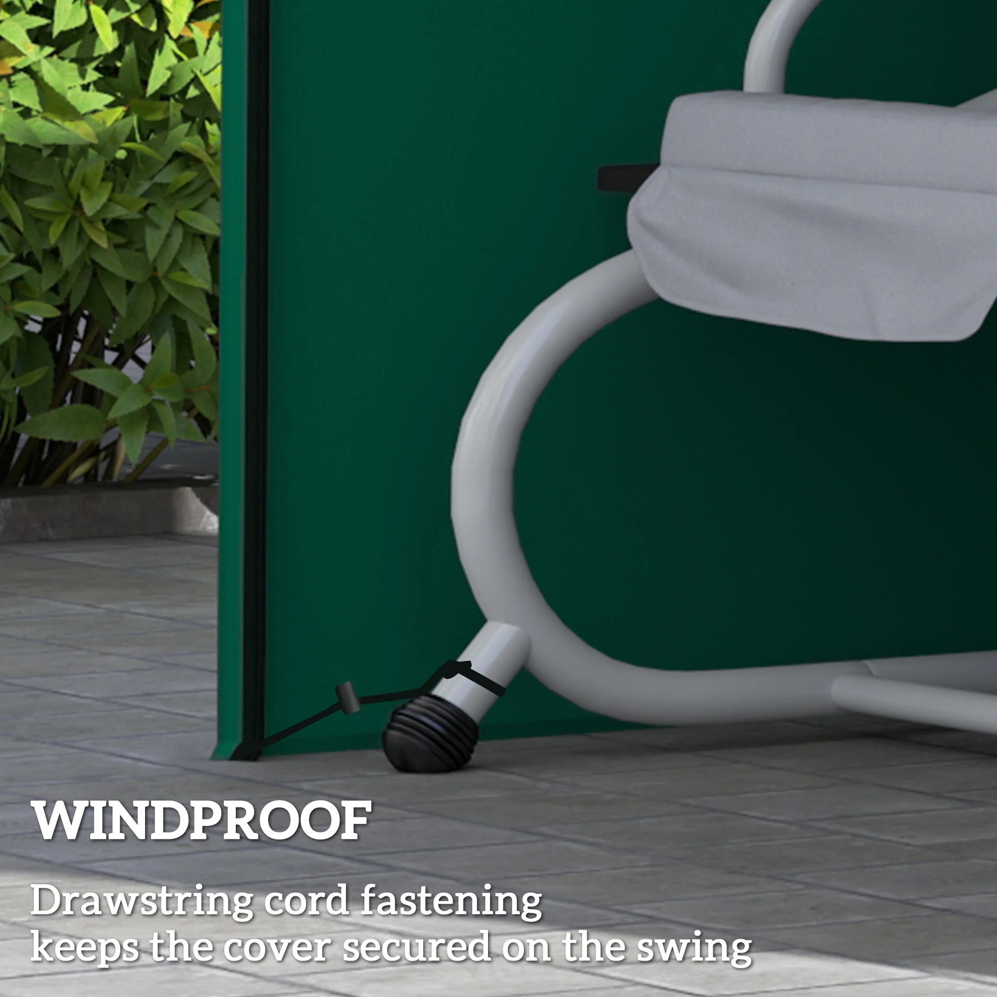 Outsunny 3 Seater Garden Swing Cover, Windproof And Anti-UV - Image 6