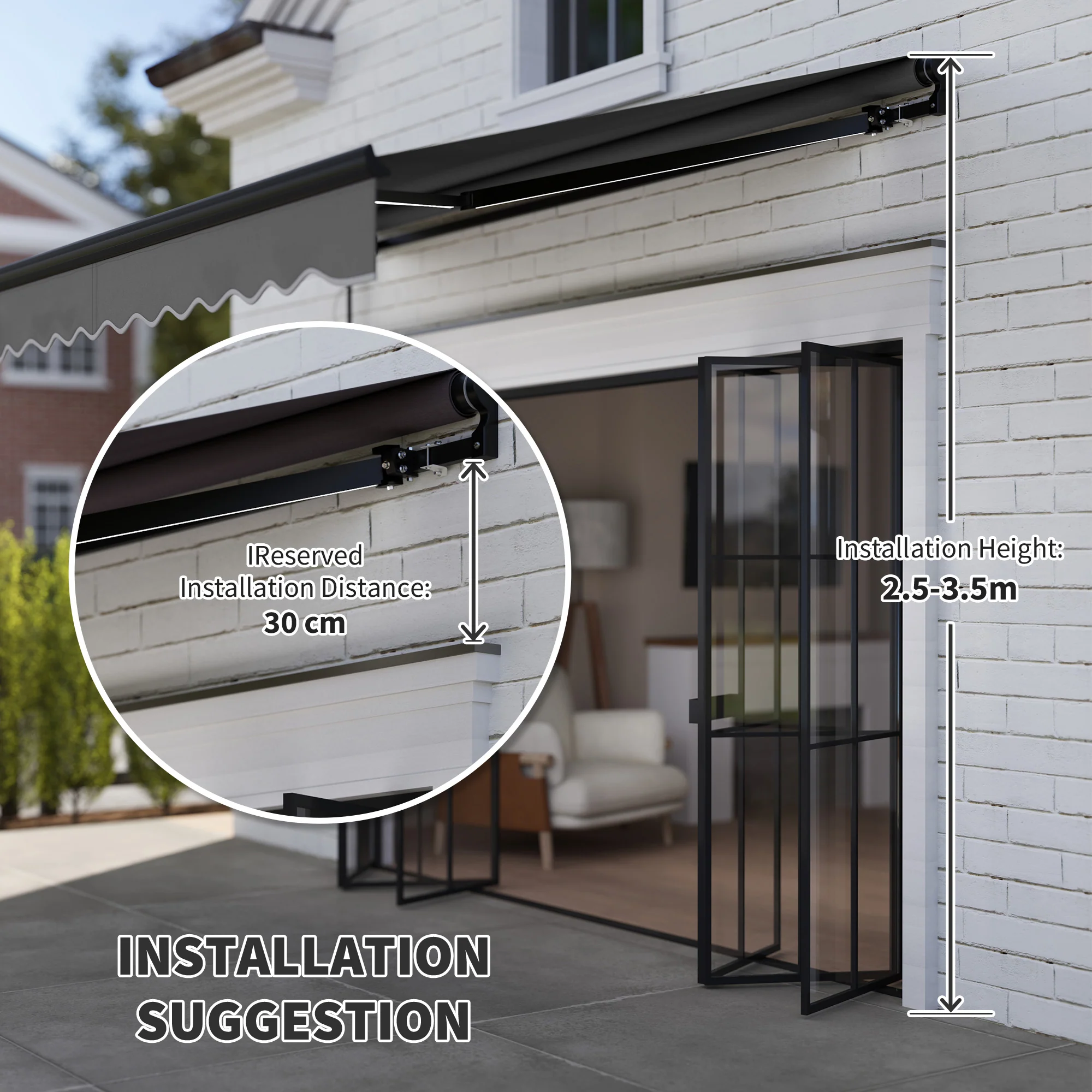 Outsunny 3 X 2.5m Electric Awning With LED Light And Remote Controller - Image 17