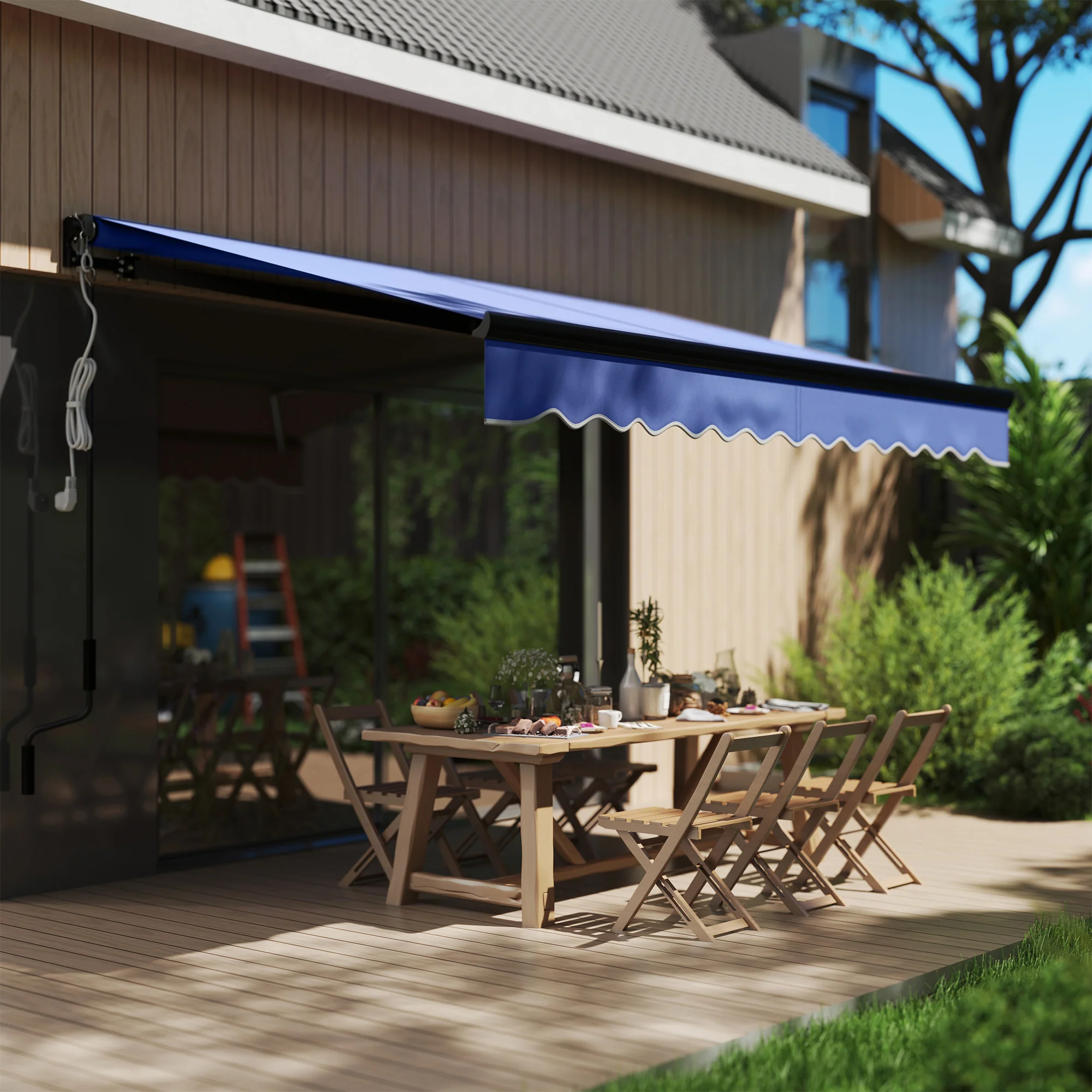 Outsunny 3 X 2.5m Electric Awning With LED Light And Remote Controller - Image 2