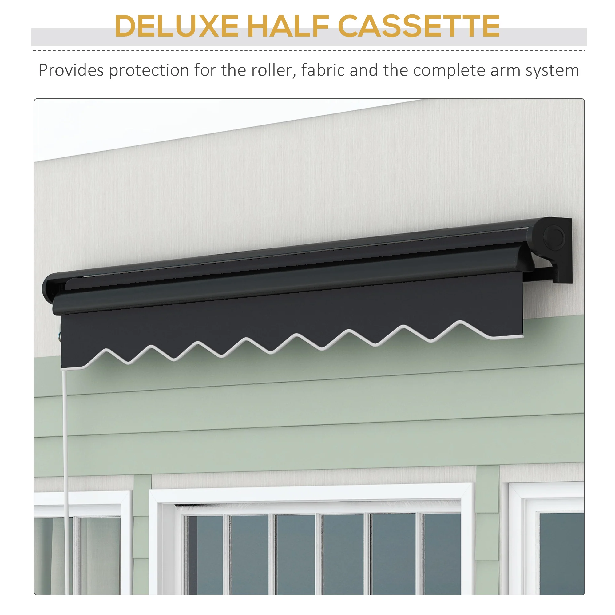 Outsunny 3 x 2.5m Electric Awning with LED Light, Sun Canopies for Patio - Image 4
