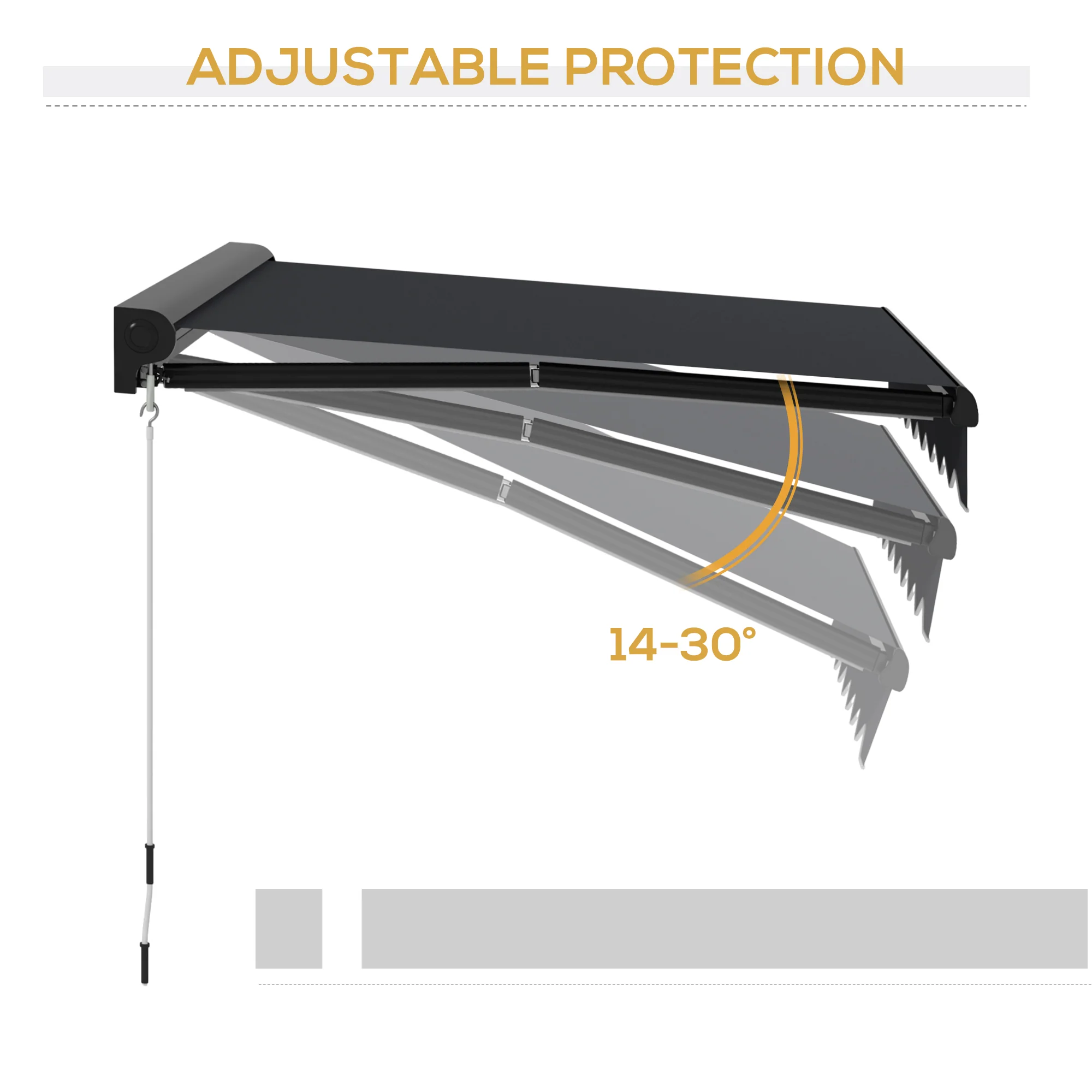 Outsunny 3 x 2.5m Electric Awning with LED Light, Sun Canopies for Patio - Image 7